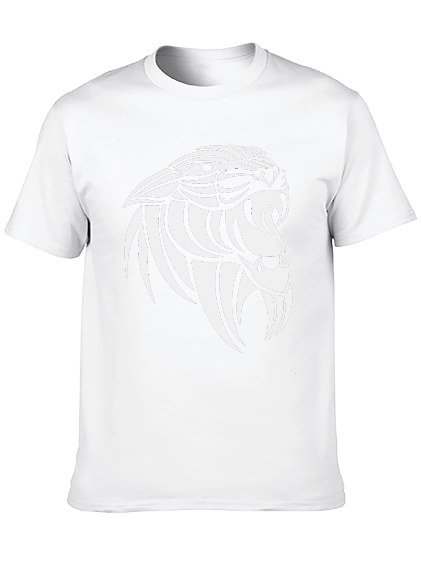 Mens Black T-Shirt with Saber-Toothed Tiger Graphic