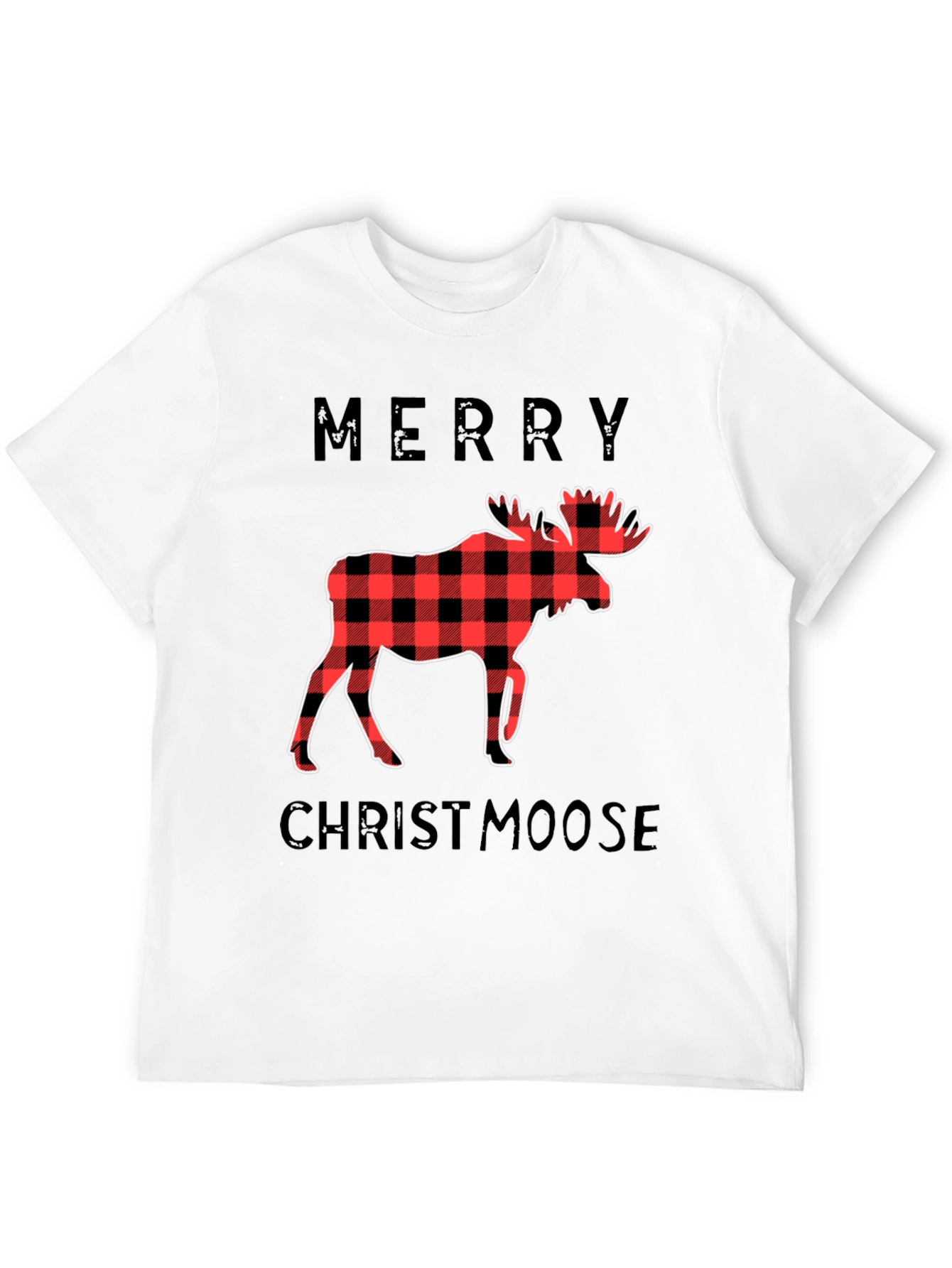 Merry Christmoose Black Graphic T-Shirt