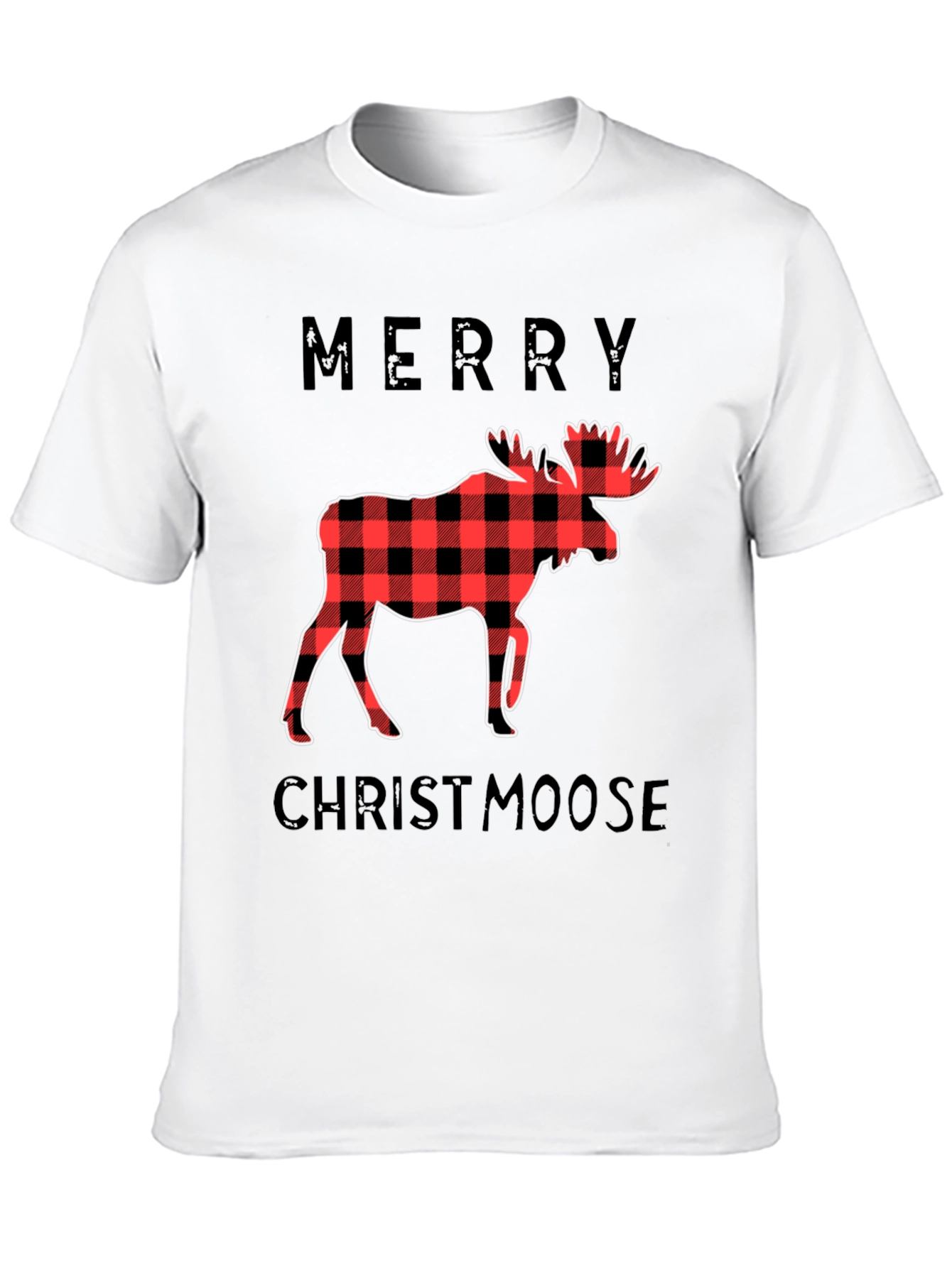 Merry Christmoose Black Graphic T-Shirt