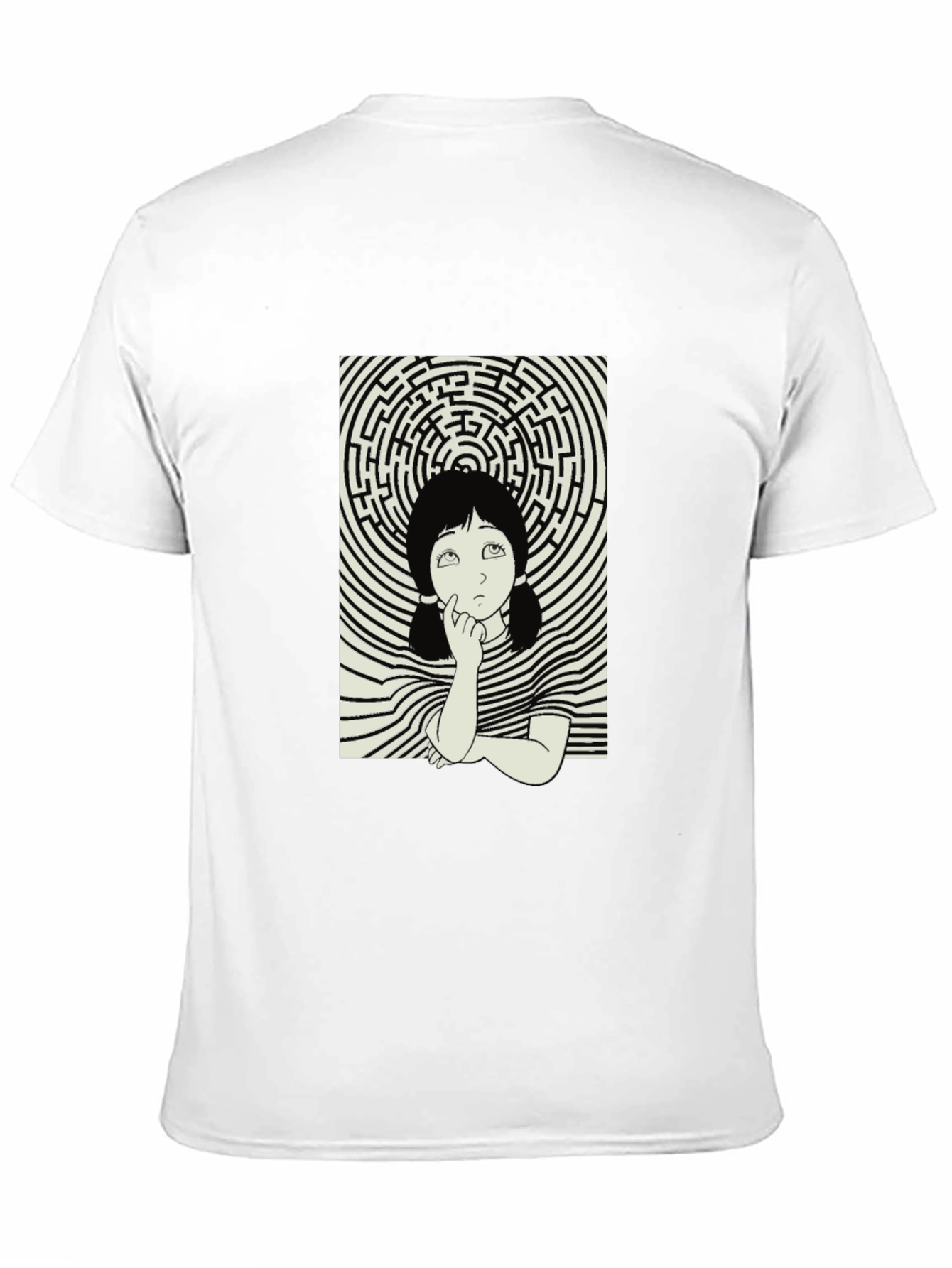 Maze Girl Graphic Tee - Black Cotton Unisex T-Shirt