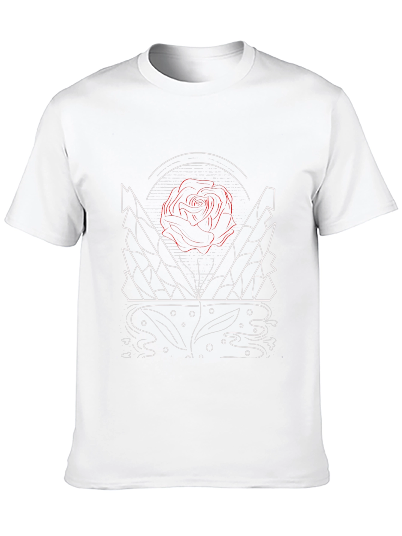 Geometric Rose Graphic Print Tee