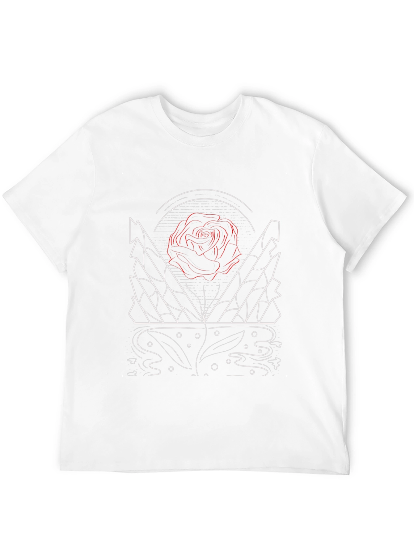 Geometric Rose Graphic Print Tee