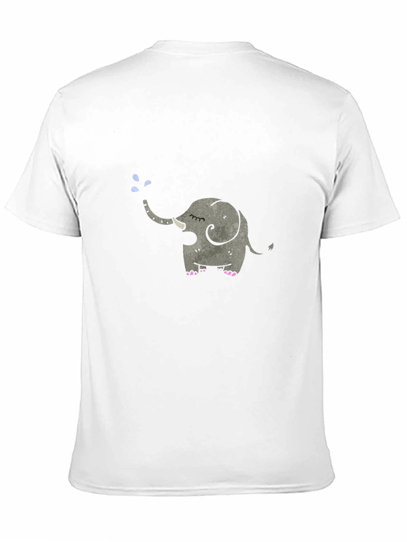 Elephant Tee: Cute Cartoon Animal Graphic Black T-Shirt