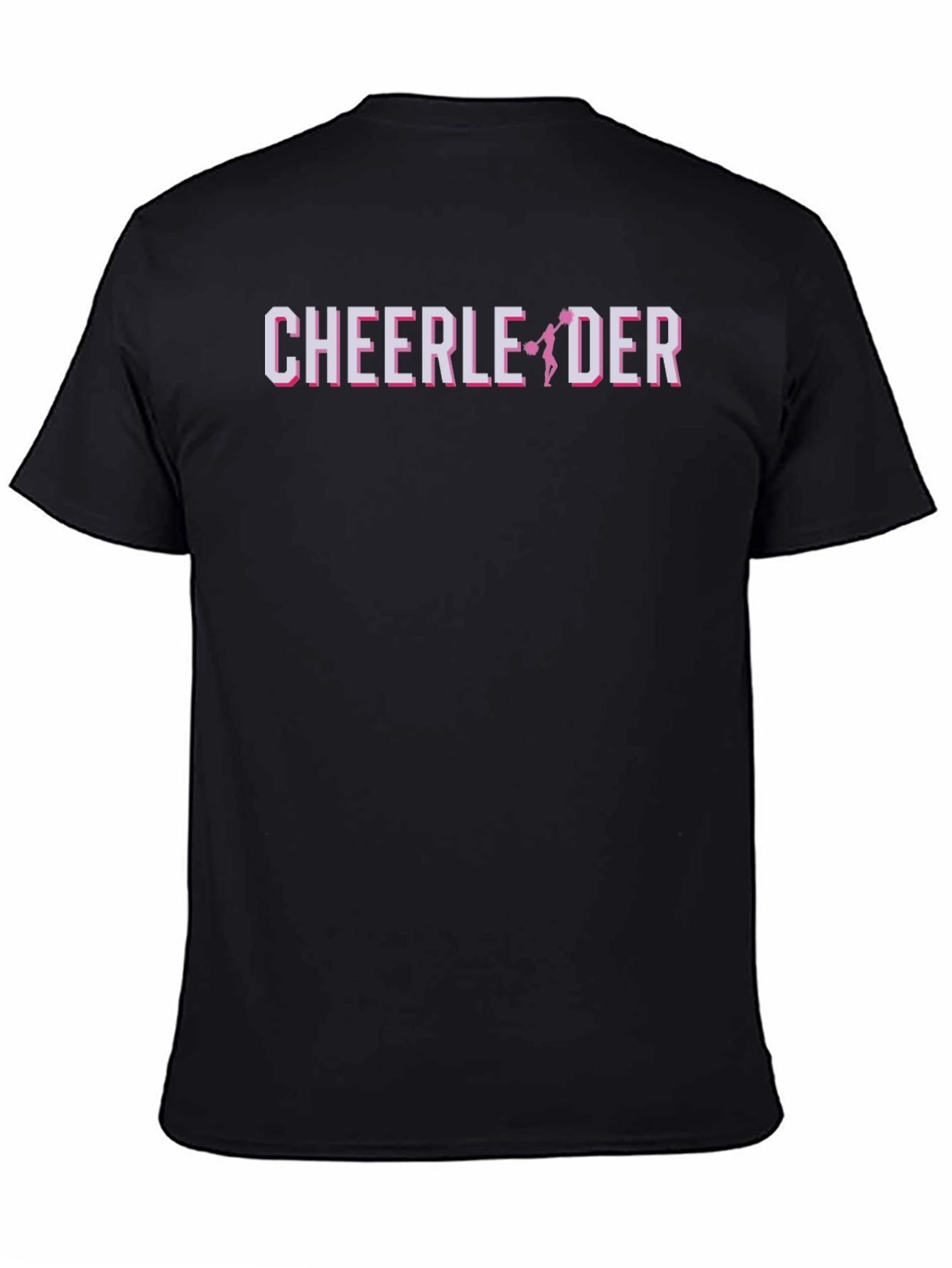 Cheerleader Graphic Print Black T-Shirt