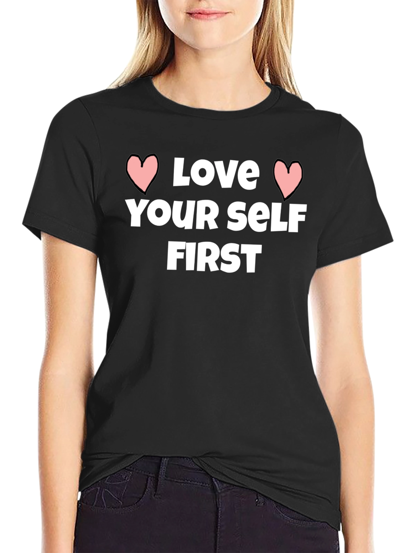 Love Yourself First Graphic Tee - Stylish Black T-Shirt