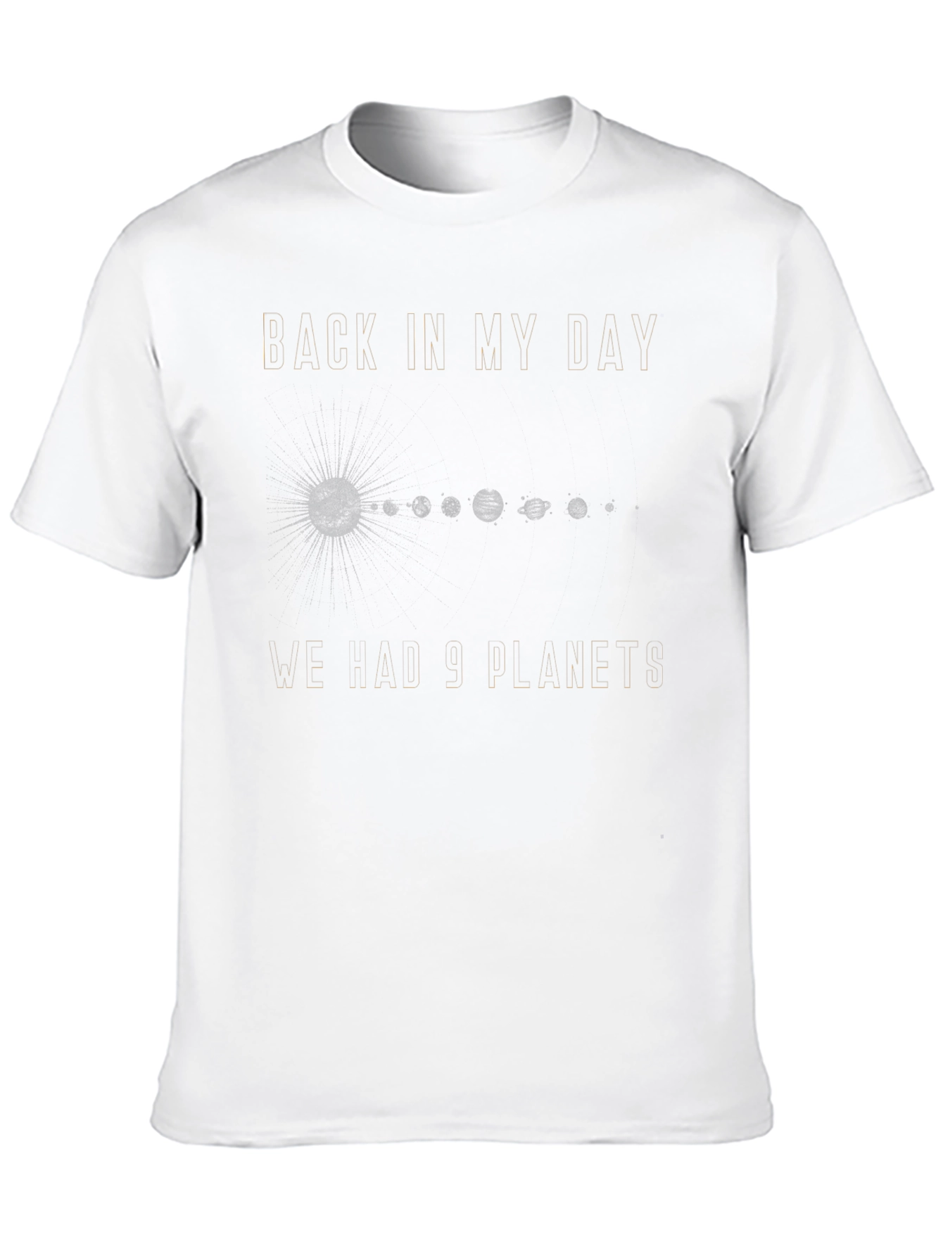 Retro 9 Planets Graphic Tee - Space Nostalgia Shirt