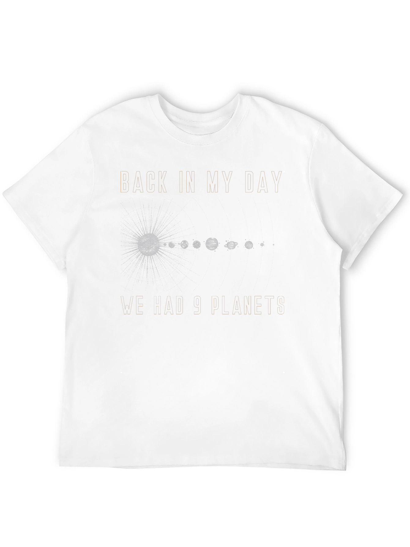 Retro 9 Planets Graphic Tee - Space Nostalgia Shirt