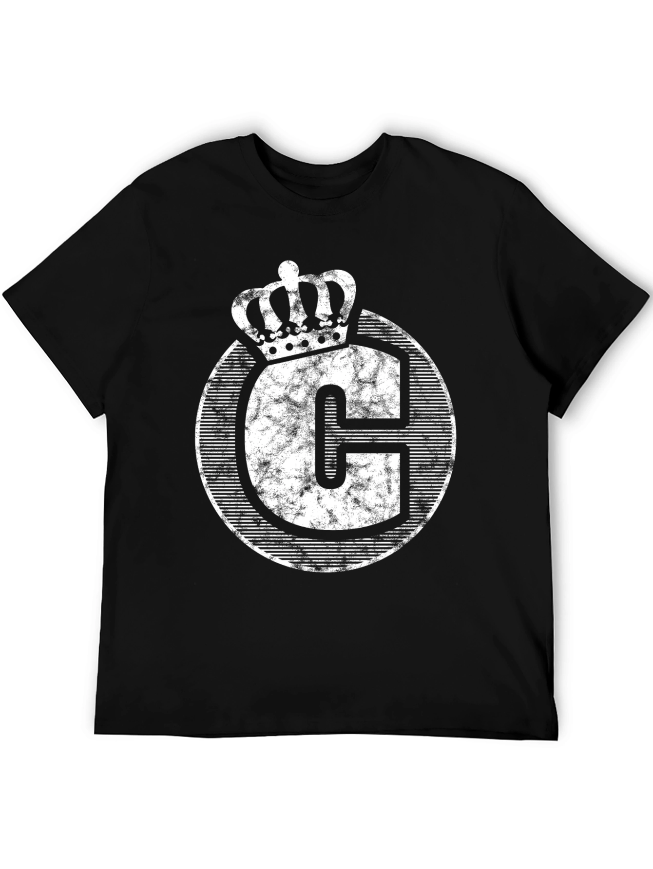 Crown Initial C Graphic Tee - Black