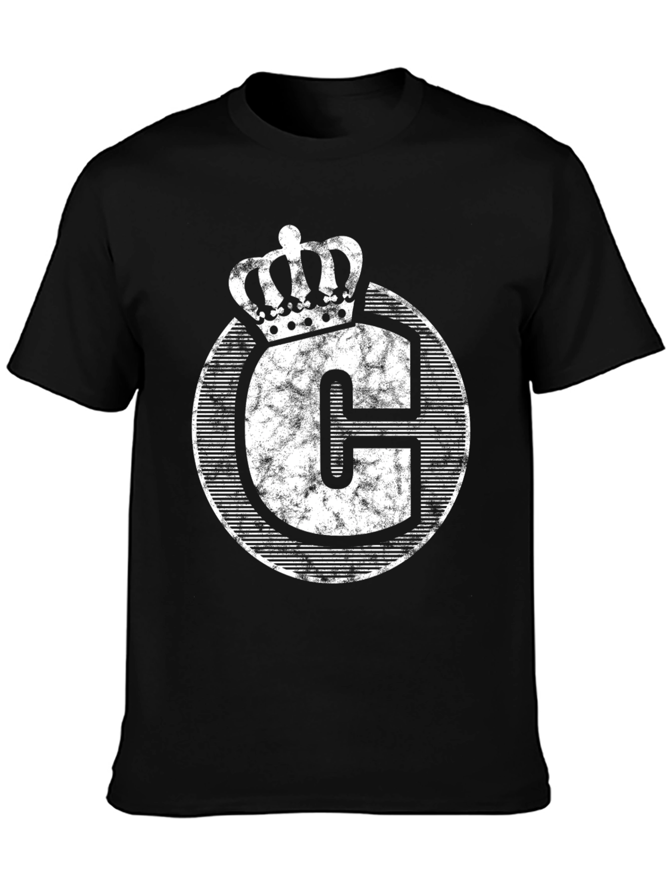 Crown Initial C Graphic Tee - Black