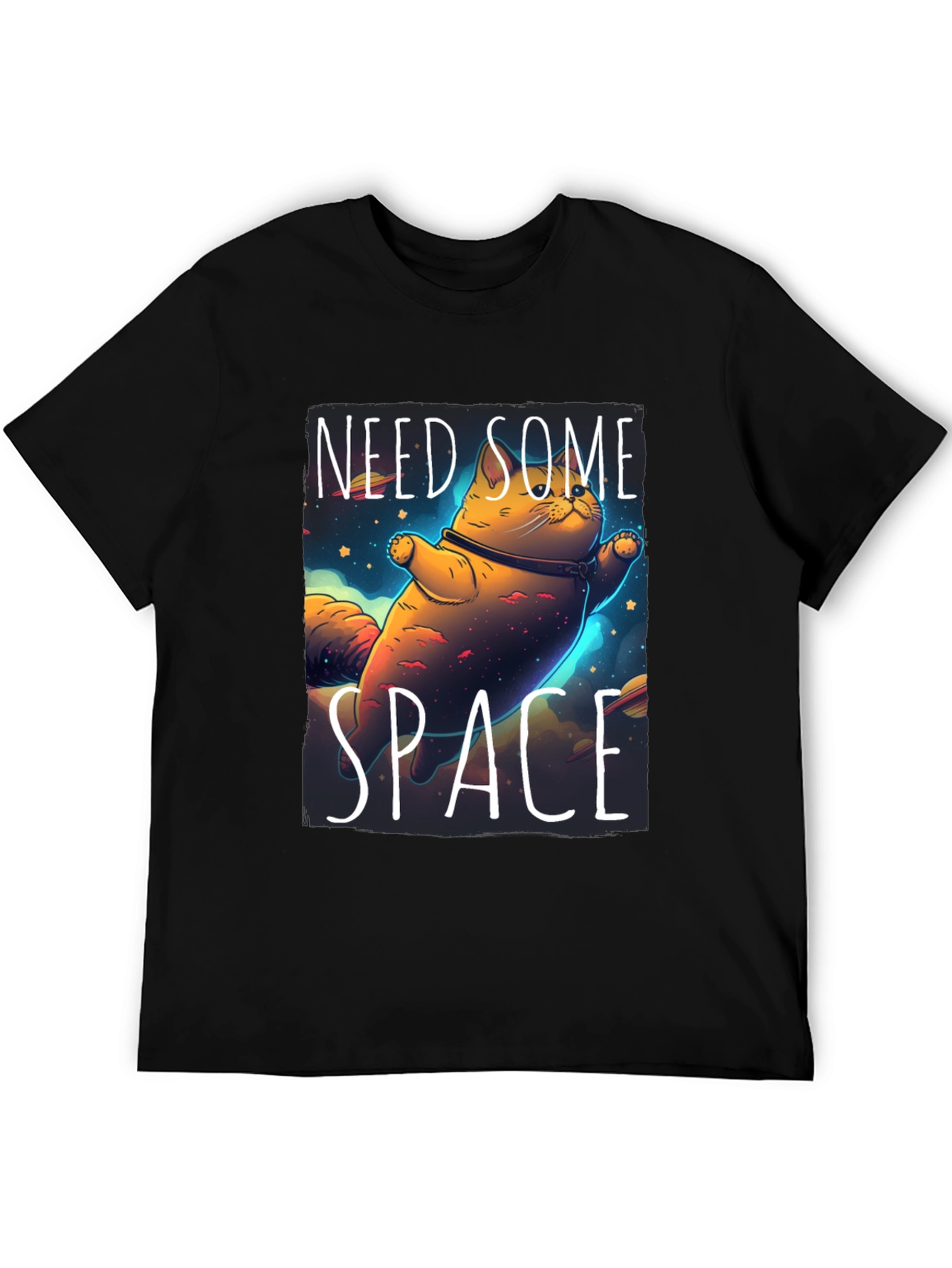 Need Some Space Cat T-Shirt - Black Unique Design