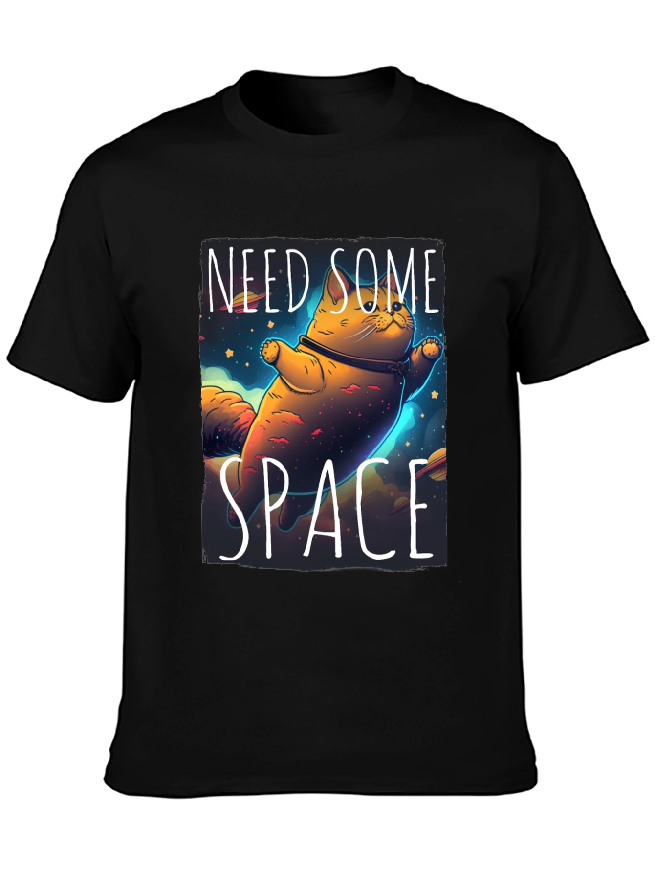 Need Some Space Cat T-Shirt - Black Unique Design