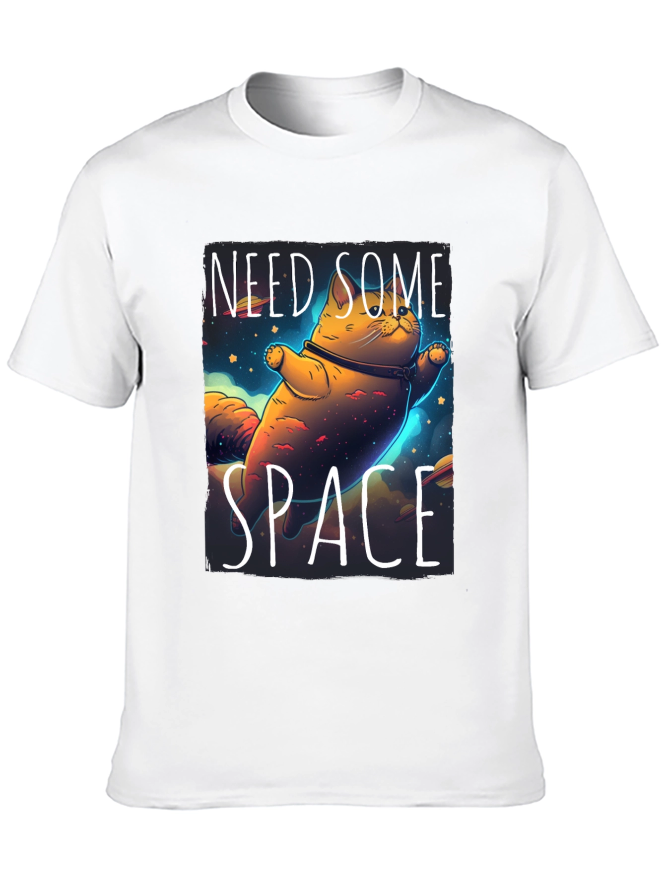 Need Some Space Cat T-Shirt - Black Unique Design