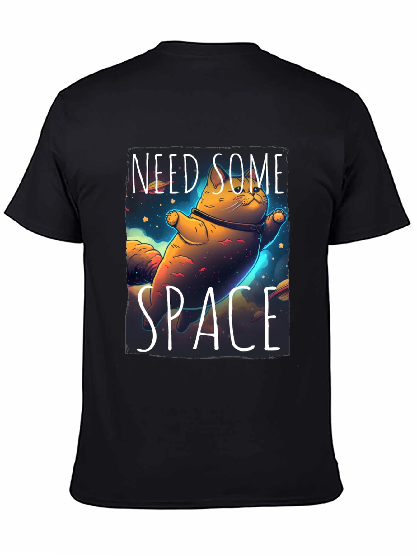 Need Some Space Cat T-Shirt - Black Unique Design