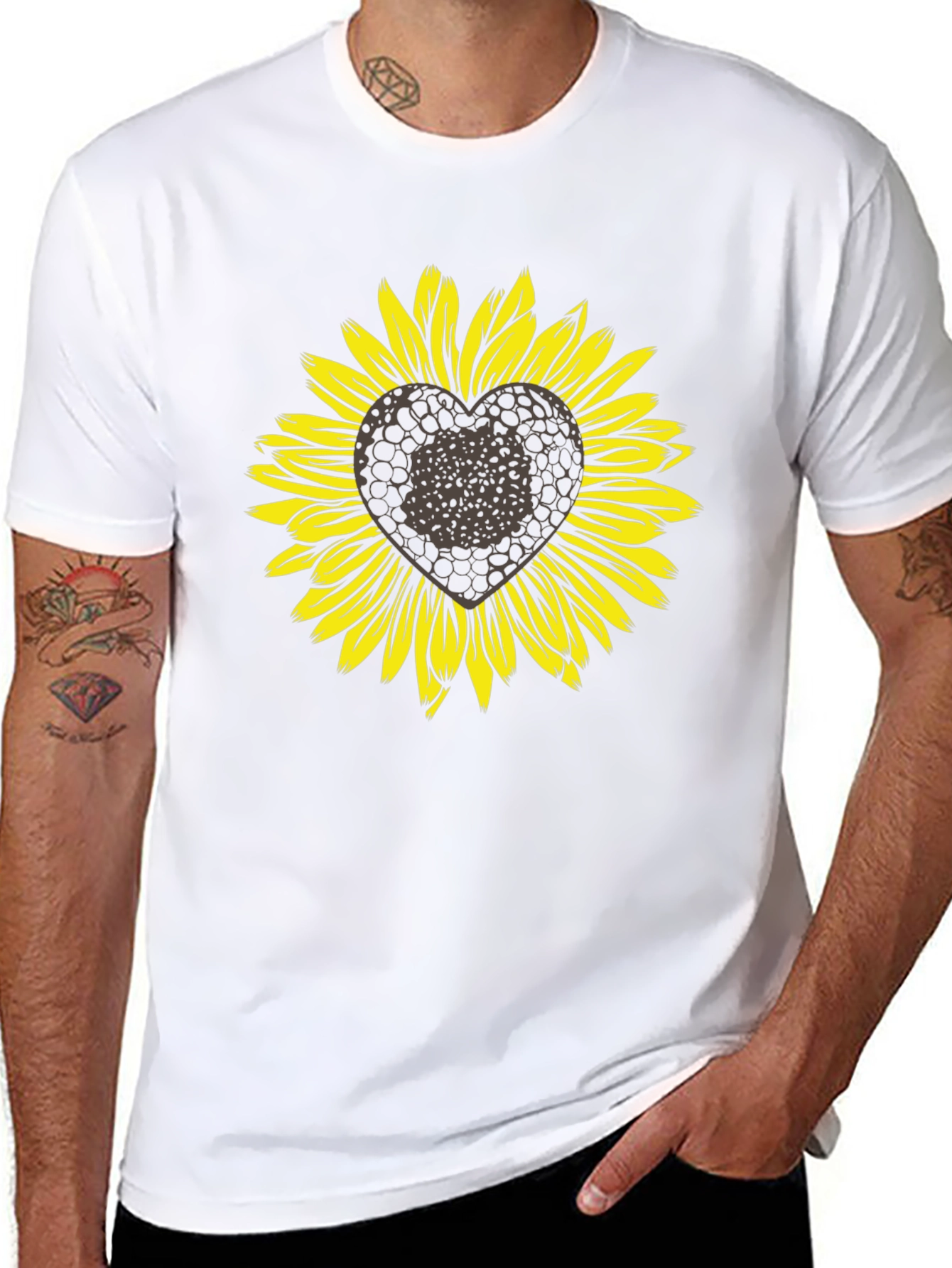 Sunflower Heart Graphic T-Shirt