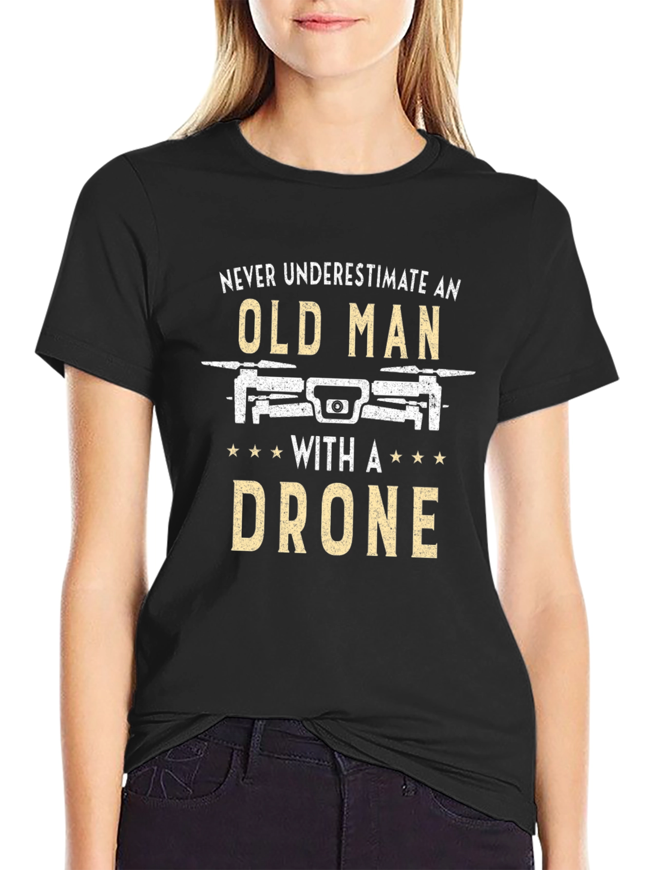 Funny Old Man Drone T-Shirt