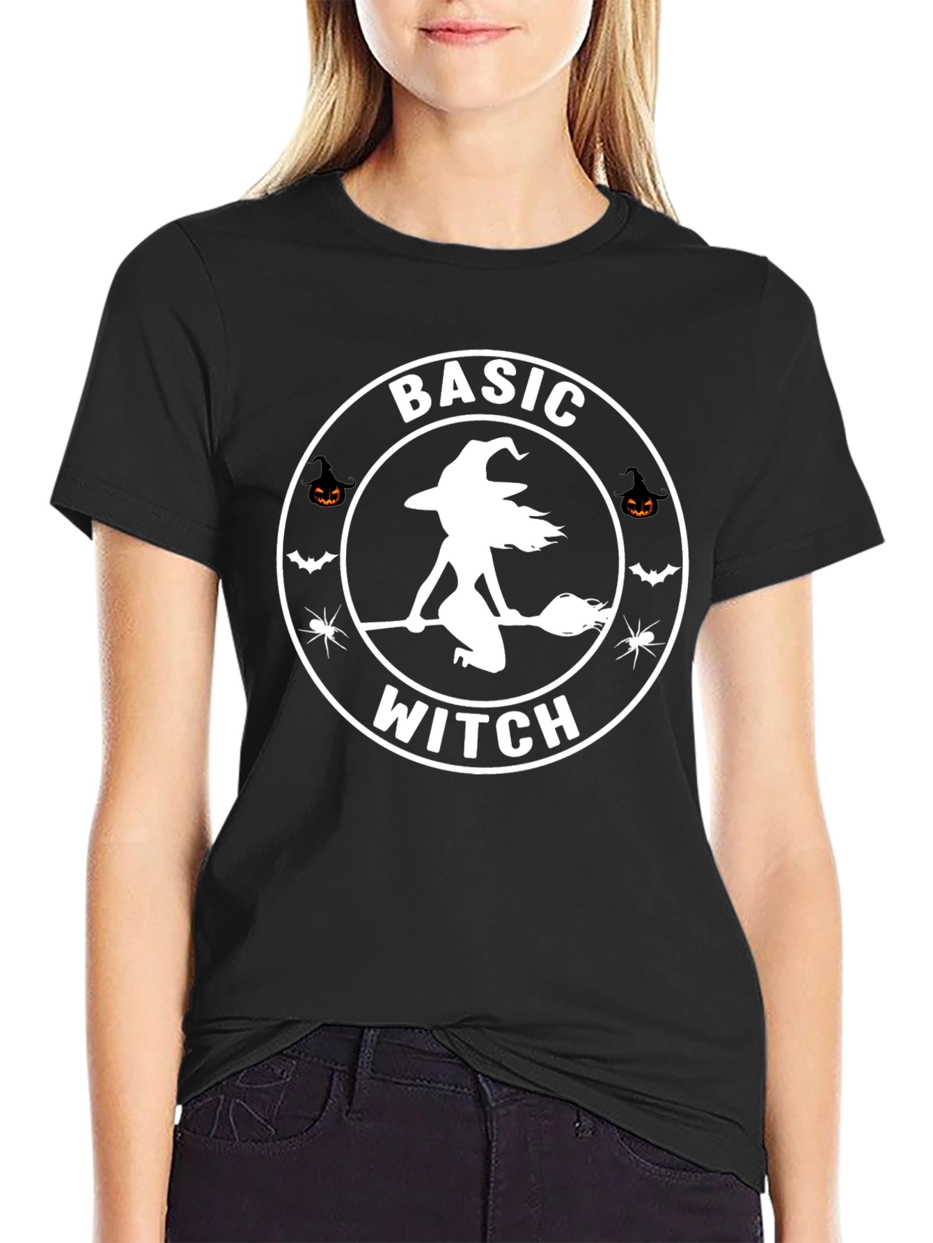 Basic Witch Graphic Tee - Halloween Apparel