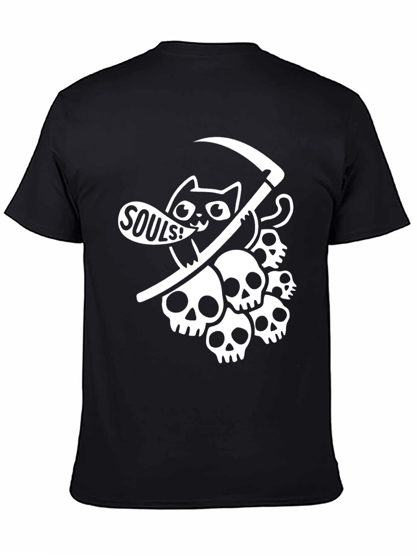 Grim Reaper Cat Graphic T-Shirt - Soul Snatcher Tee