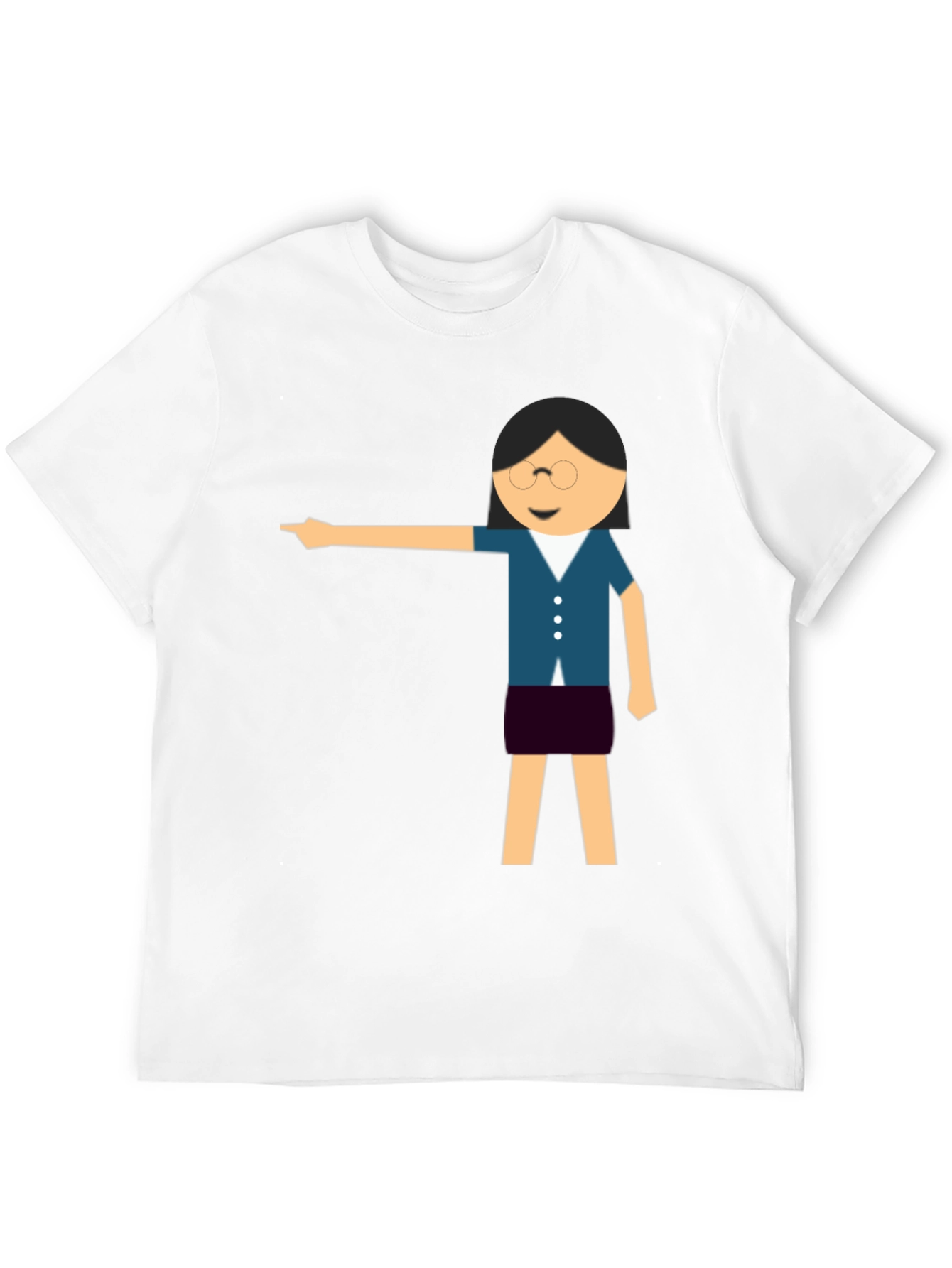 Funny Teacher Pointing Black T-Shirt