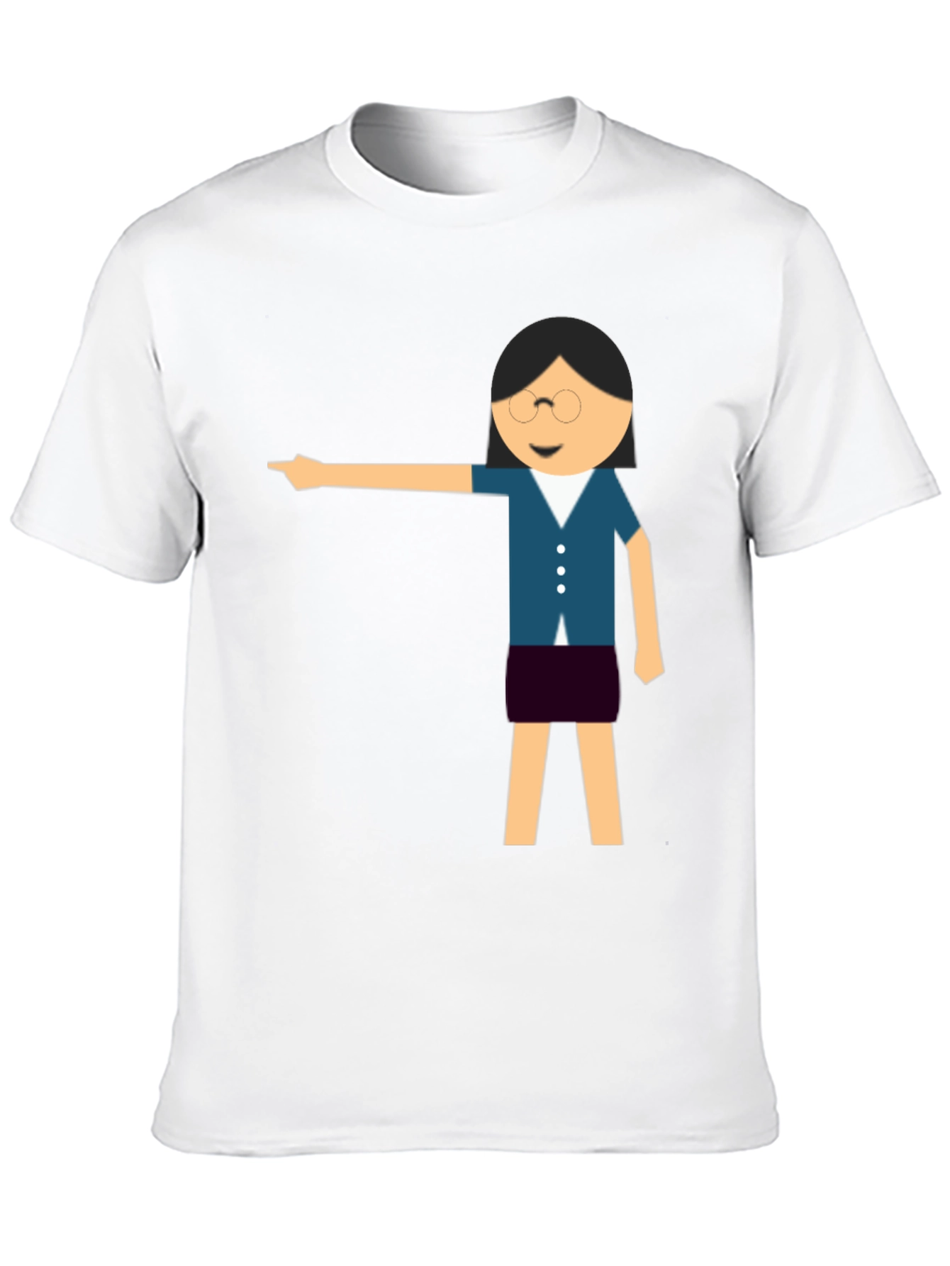 Funny Teacher Pointing Black T-Shirt