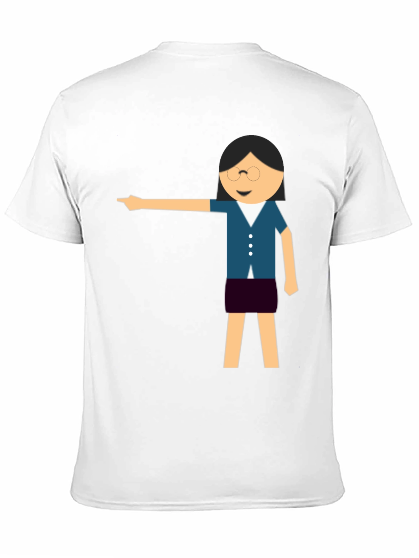 Funny Teacher Pointing Black T-Shirt