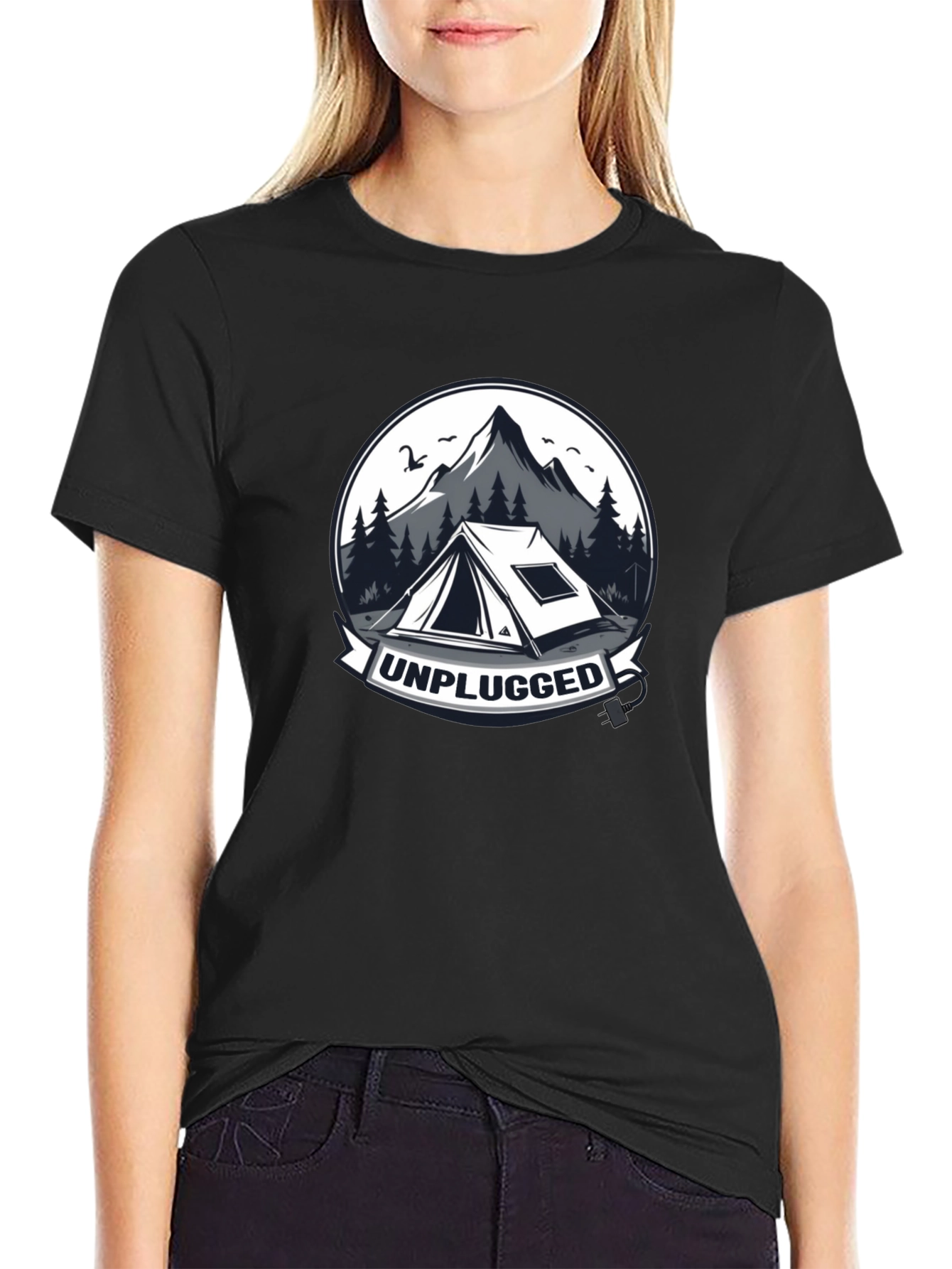 Unplugged Camping Graphic T-Shirt