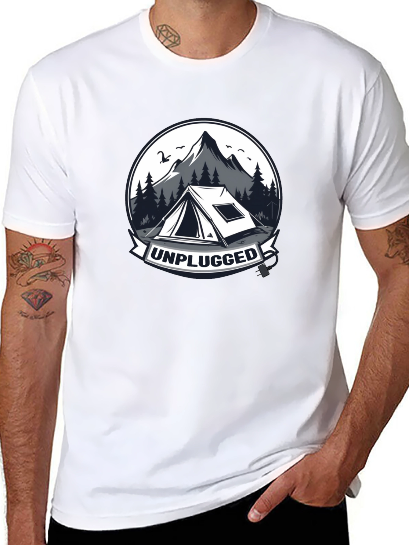 Unplugged Camping Graphic T-Shirt