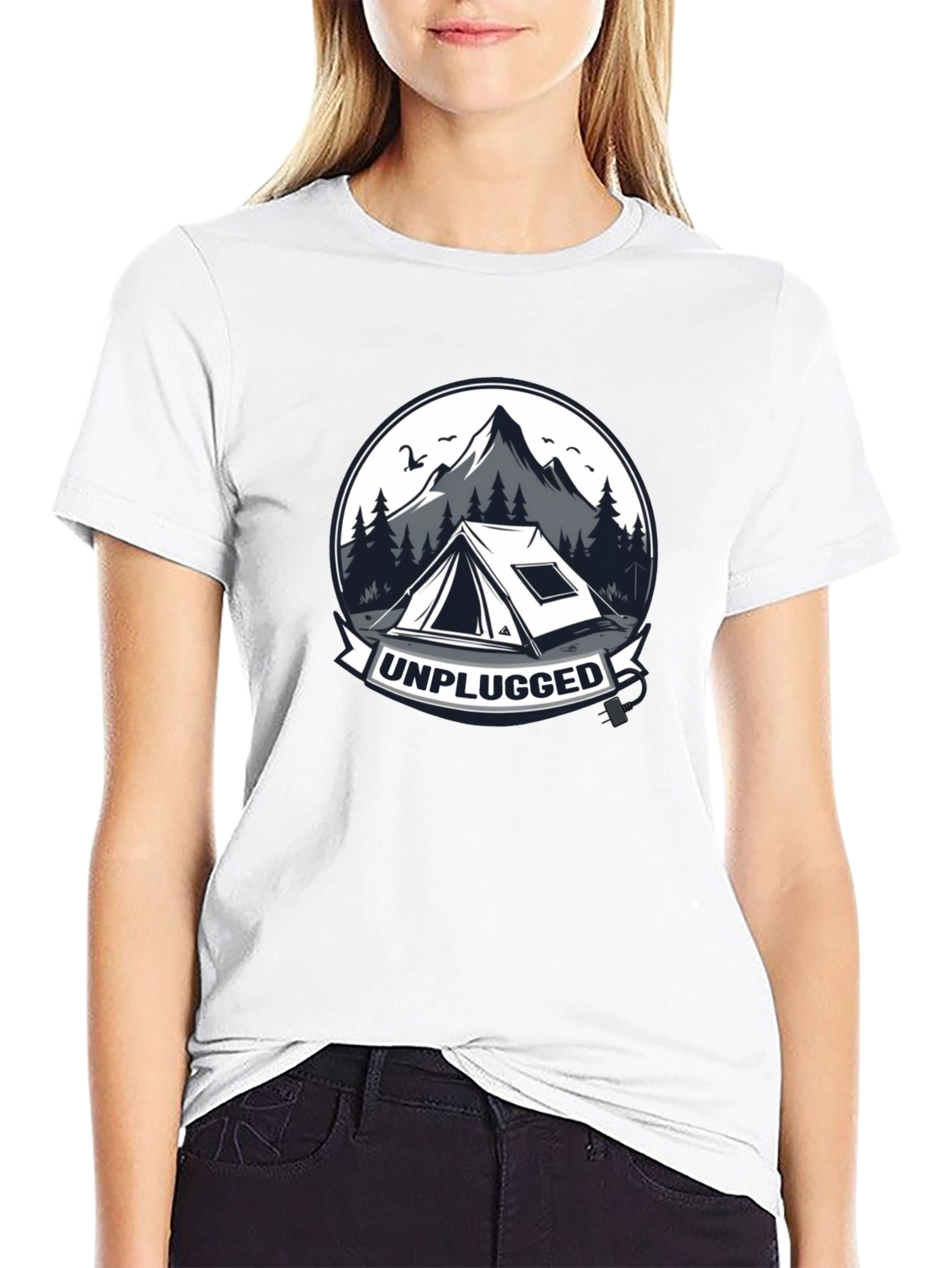 Unplugged Camping Graphic T-Shirt