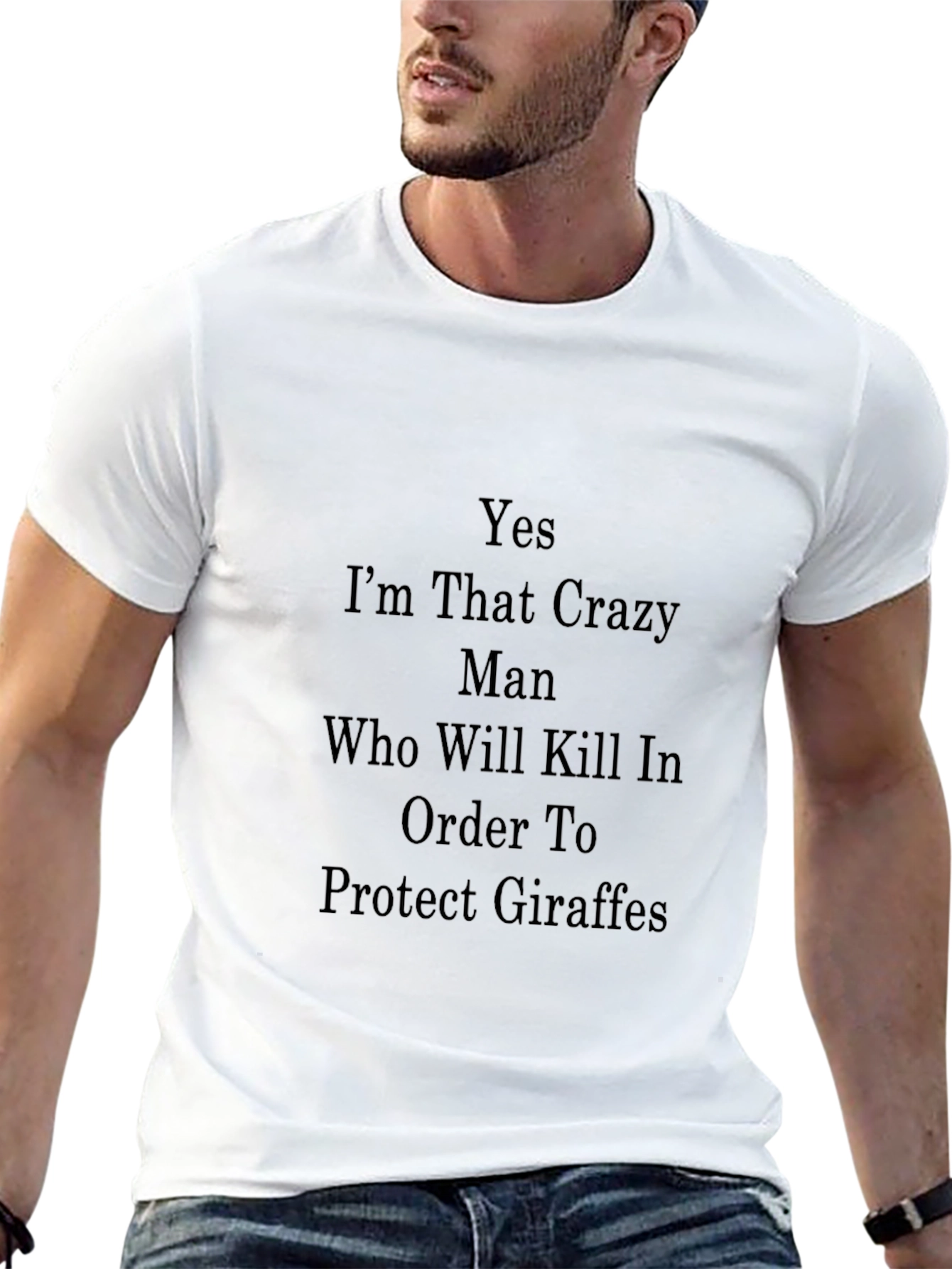 Crazy Man Giraffe Protector T-Shirt