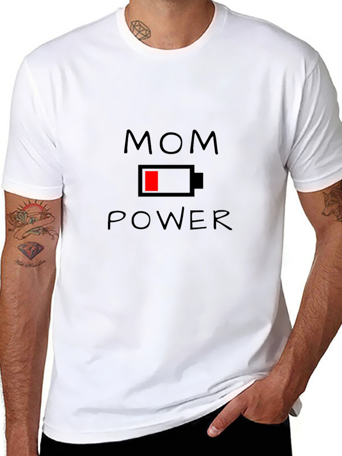 Mom Power Low Battery T-Shirt - Black