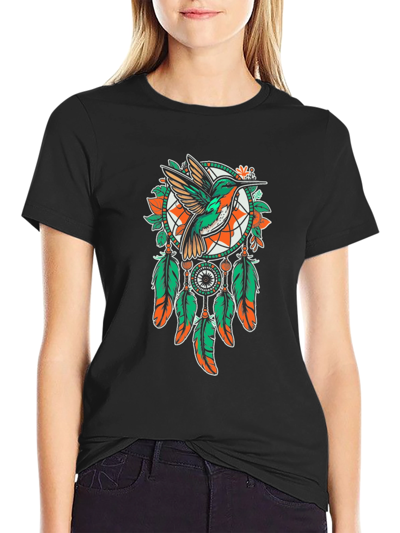 Hummingbird Dreamcatcher T-Shirt - Unique Graphic Tee
