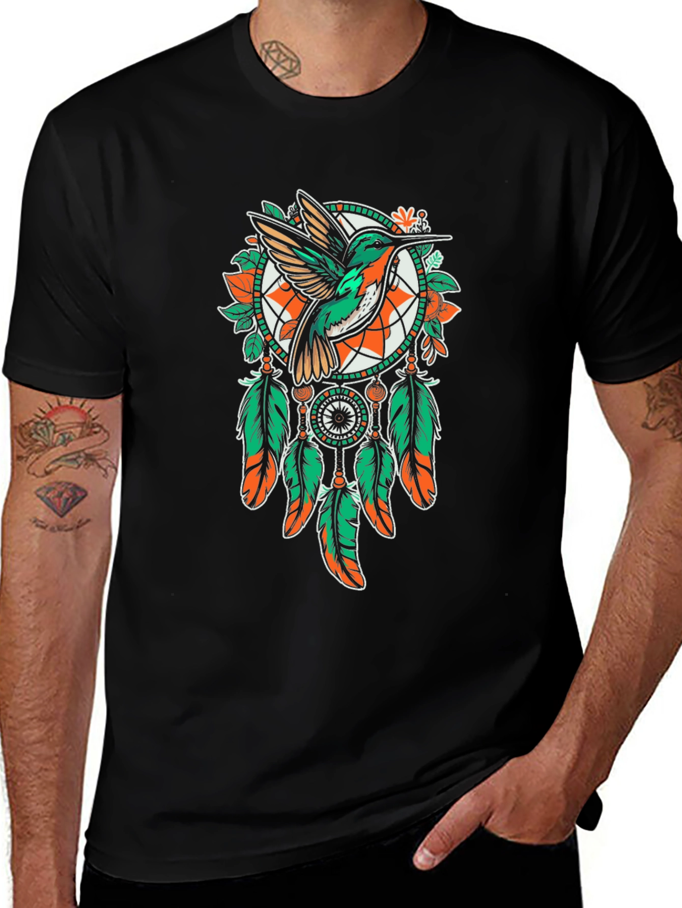Hummingbird Dreamcatcher T-Shirt - Unique Graphic Tee