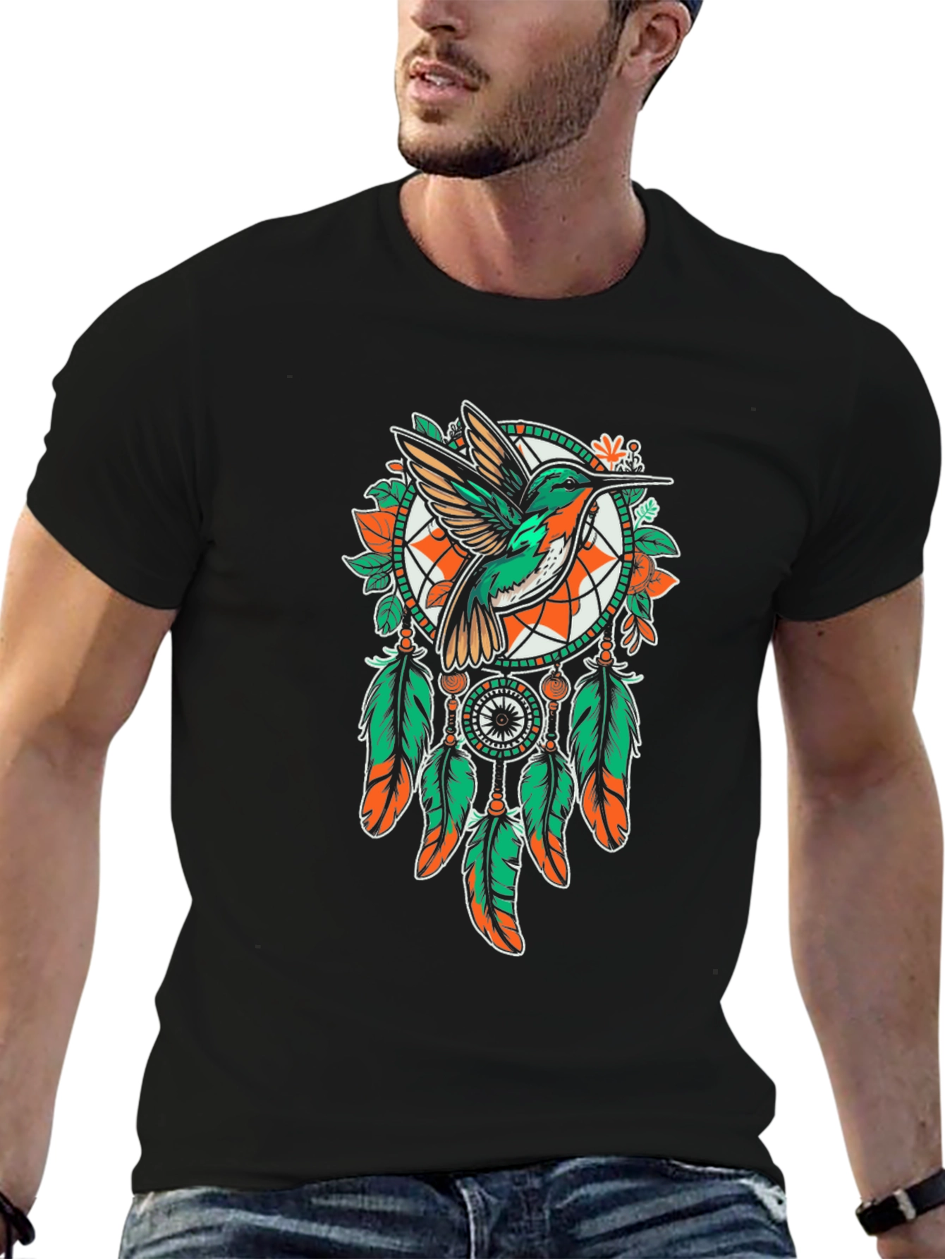 Hummingbird Dreamcatcher T-Shirt - Unique Graphic Tee
