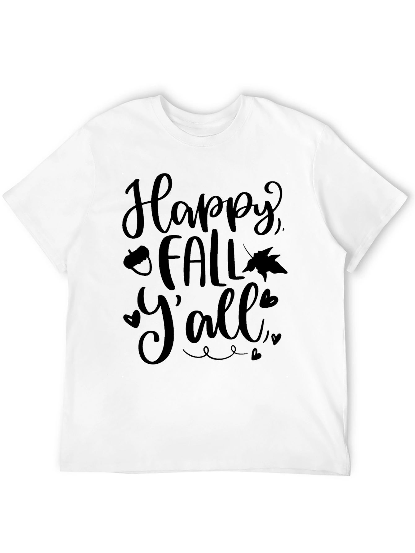 Happy Fall Yall Black Graphic Tee