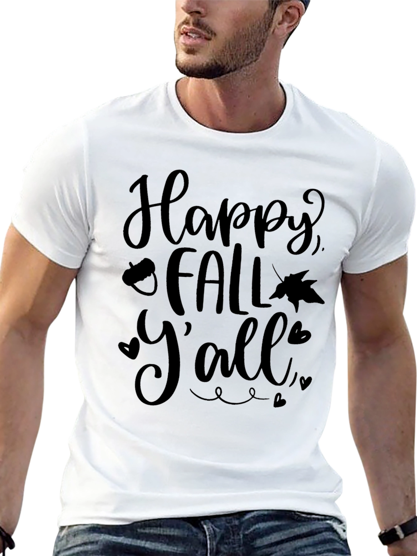 Happy Fall Yall Black Graphic Tee