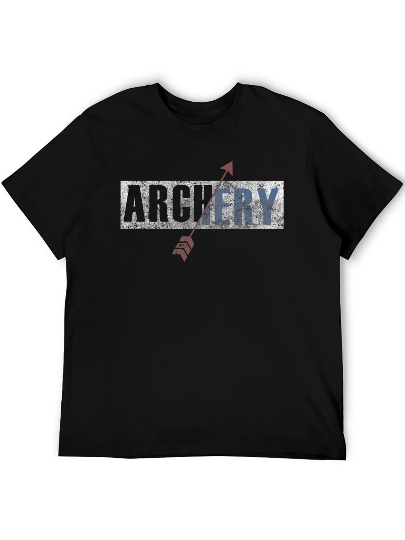 Archery Arrow Graphic Tee - Black Cotton Casual T-Shirt