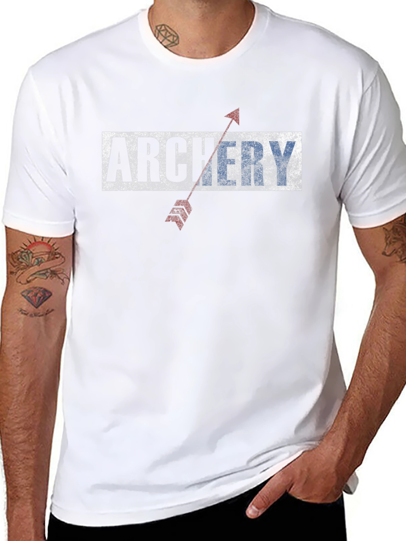 Archery Arrow Graphic Tee - Black Cotton Casual T-Shirt