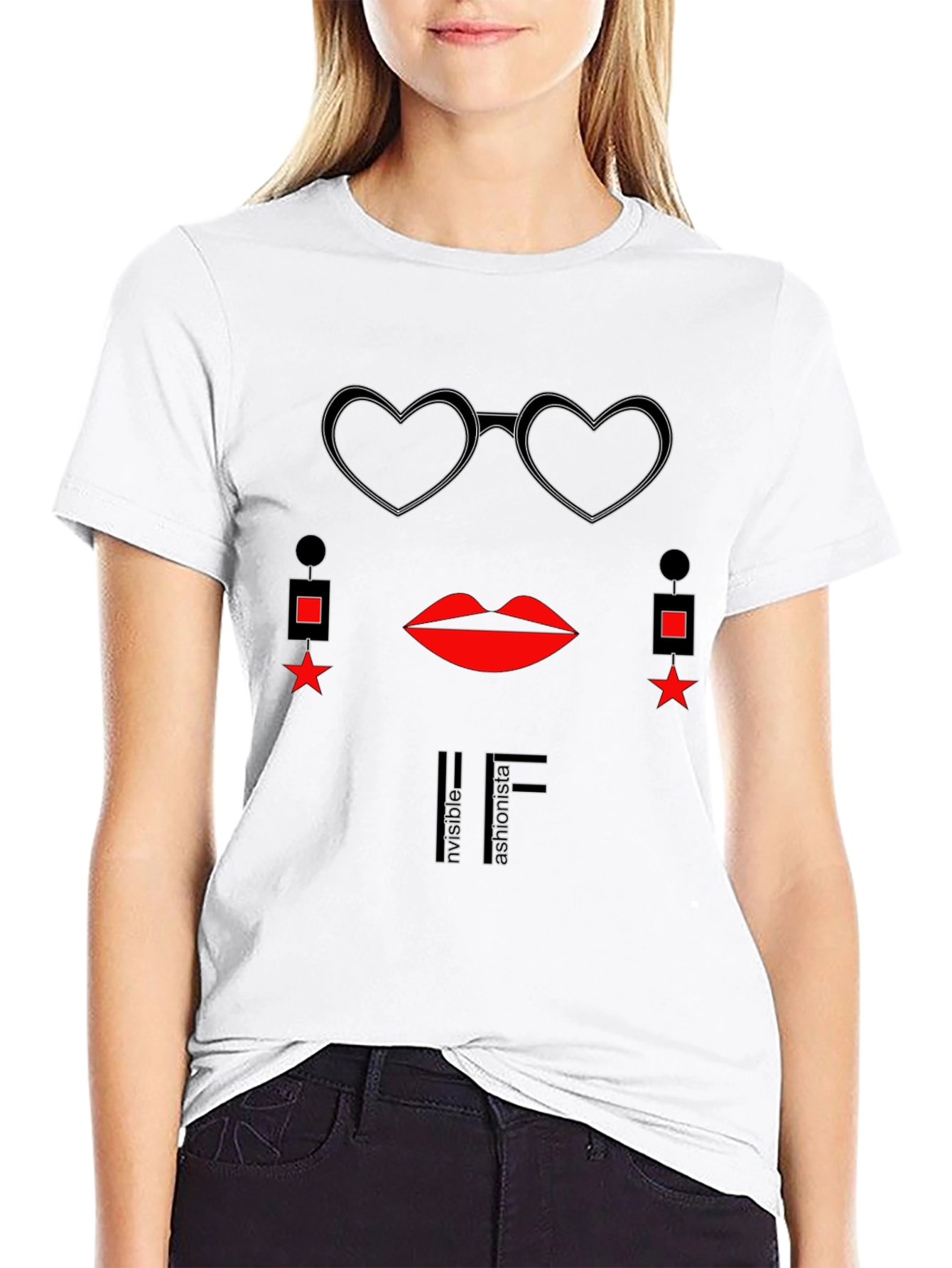 Heart Glasses Tee - Stylish Fashion Statement