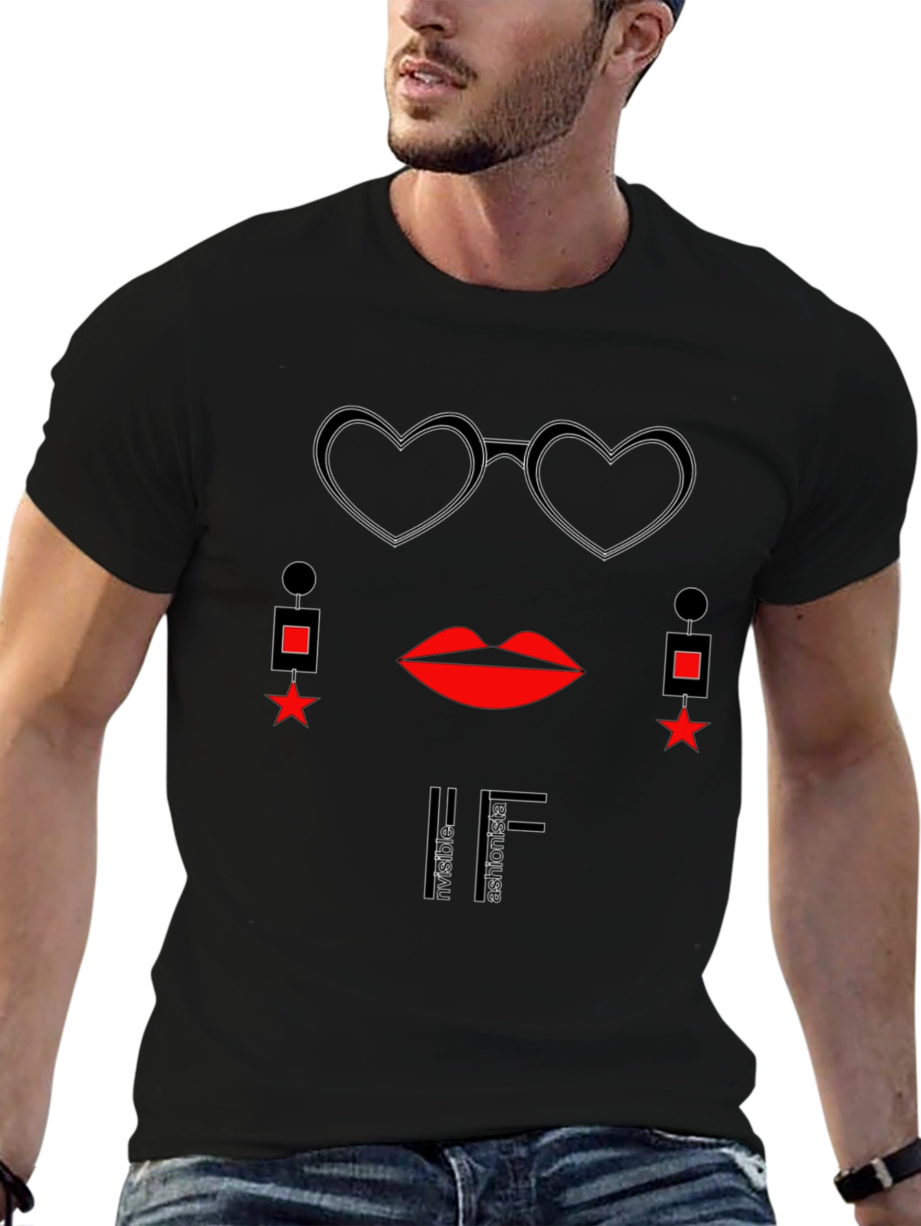 Heart Glasses Tee - Stylish Fashion Statement