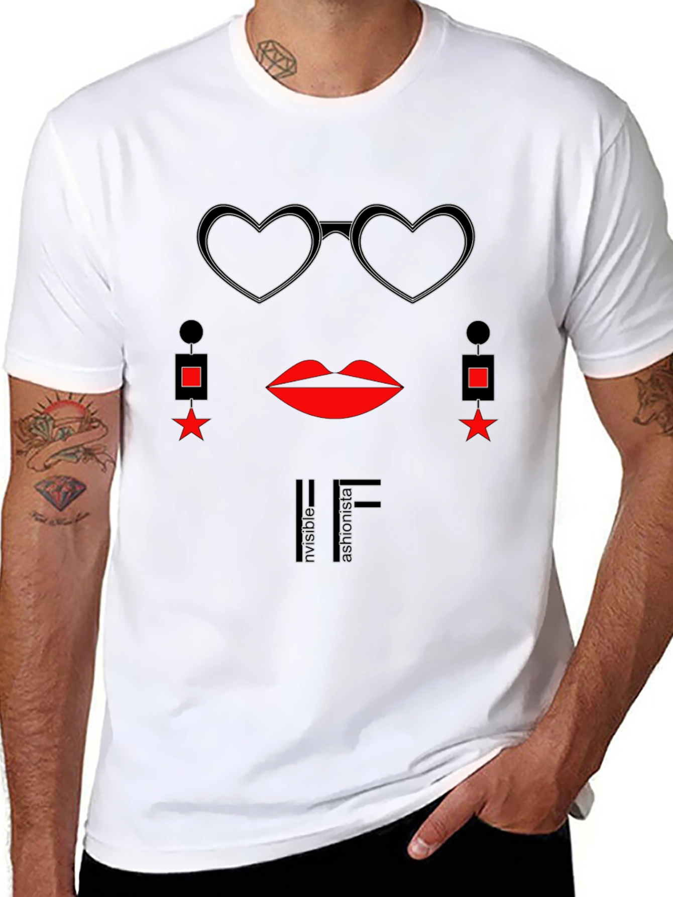 Heart Glasses Tee - Stylish Fashion Statement