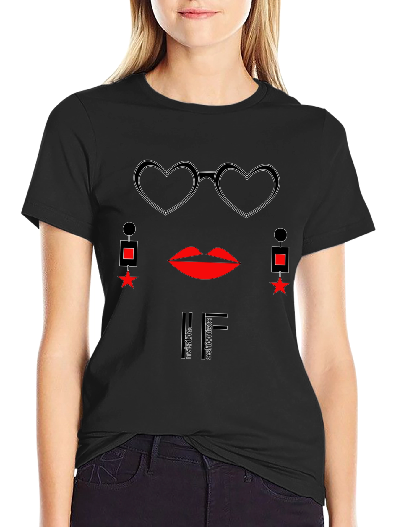 Heart Glasses Tee - Stylish Fashion Statement