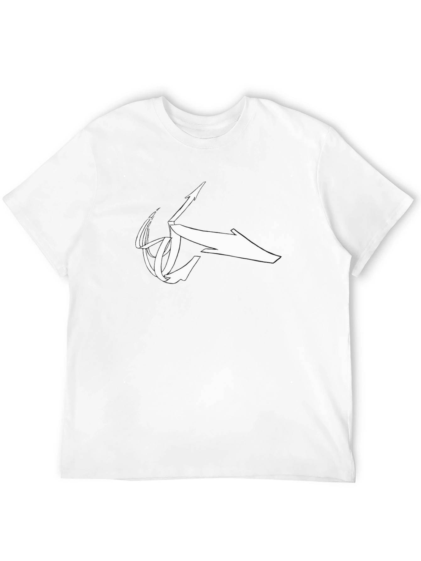 Black T-Shirt with Abstract White Logo