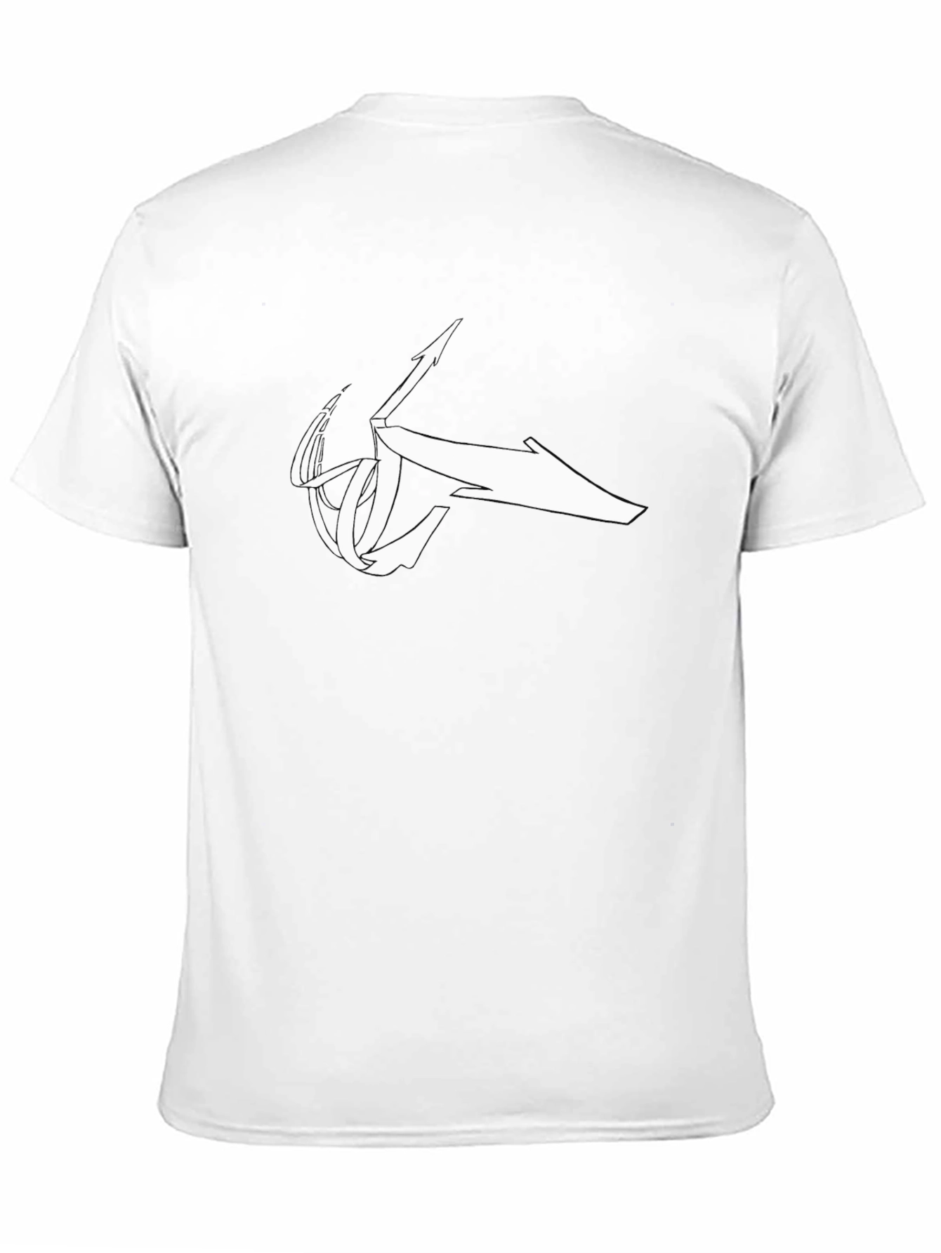 Black T-Shirt with Abstract White Logo