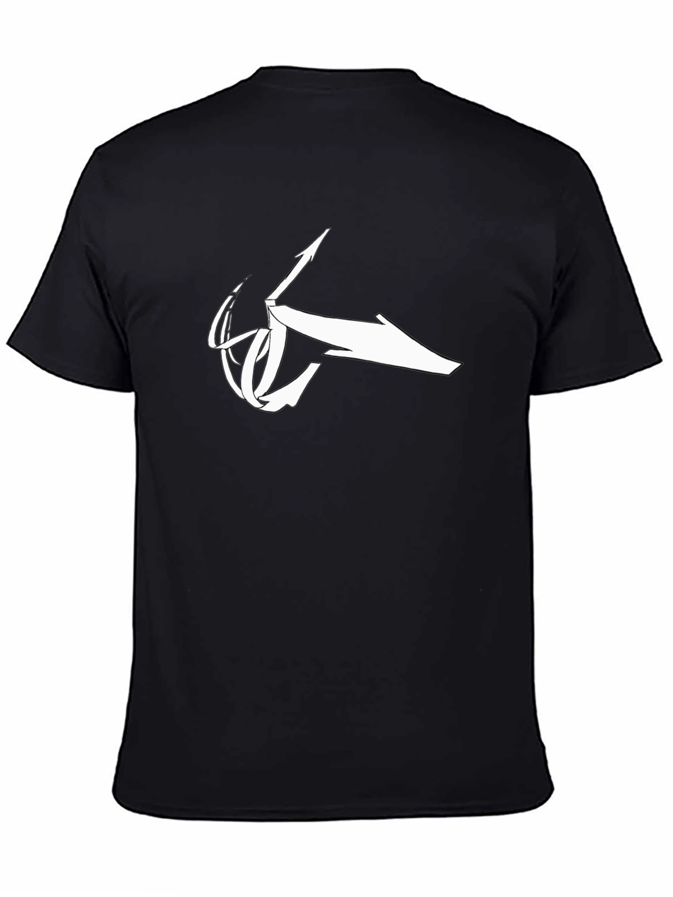Black T-Shirt with Abstract White Logo