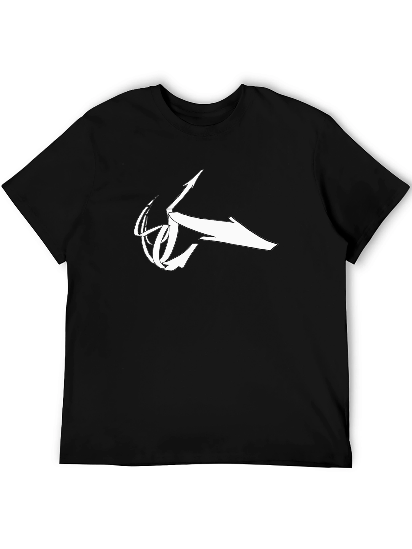 Black T-Shirt with Abstract White Logo