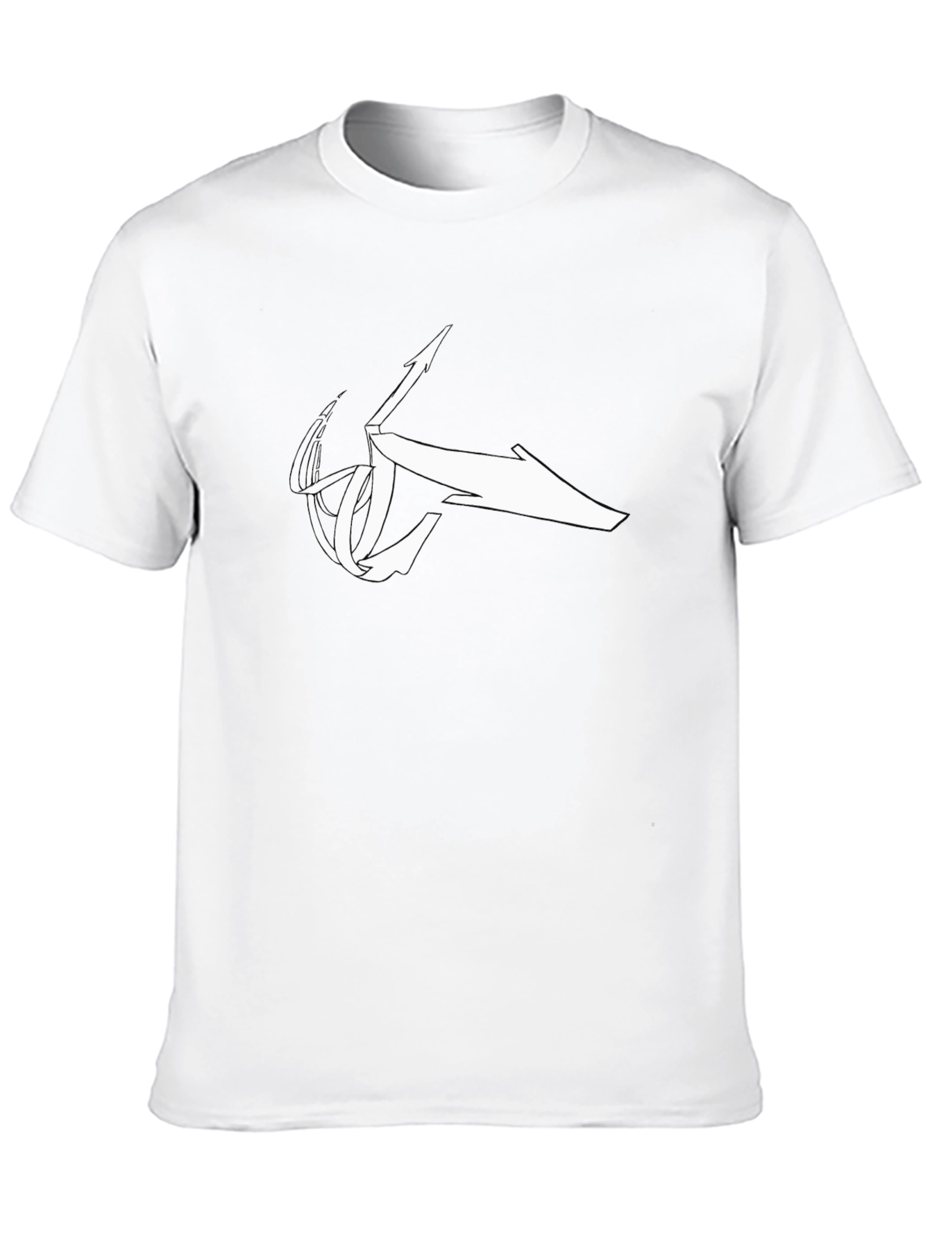 Black T-Shirt with Abstract White Logo