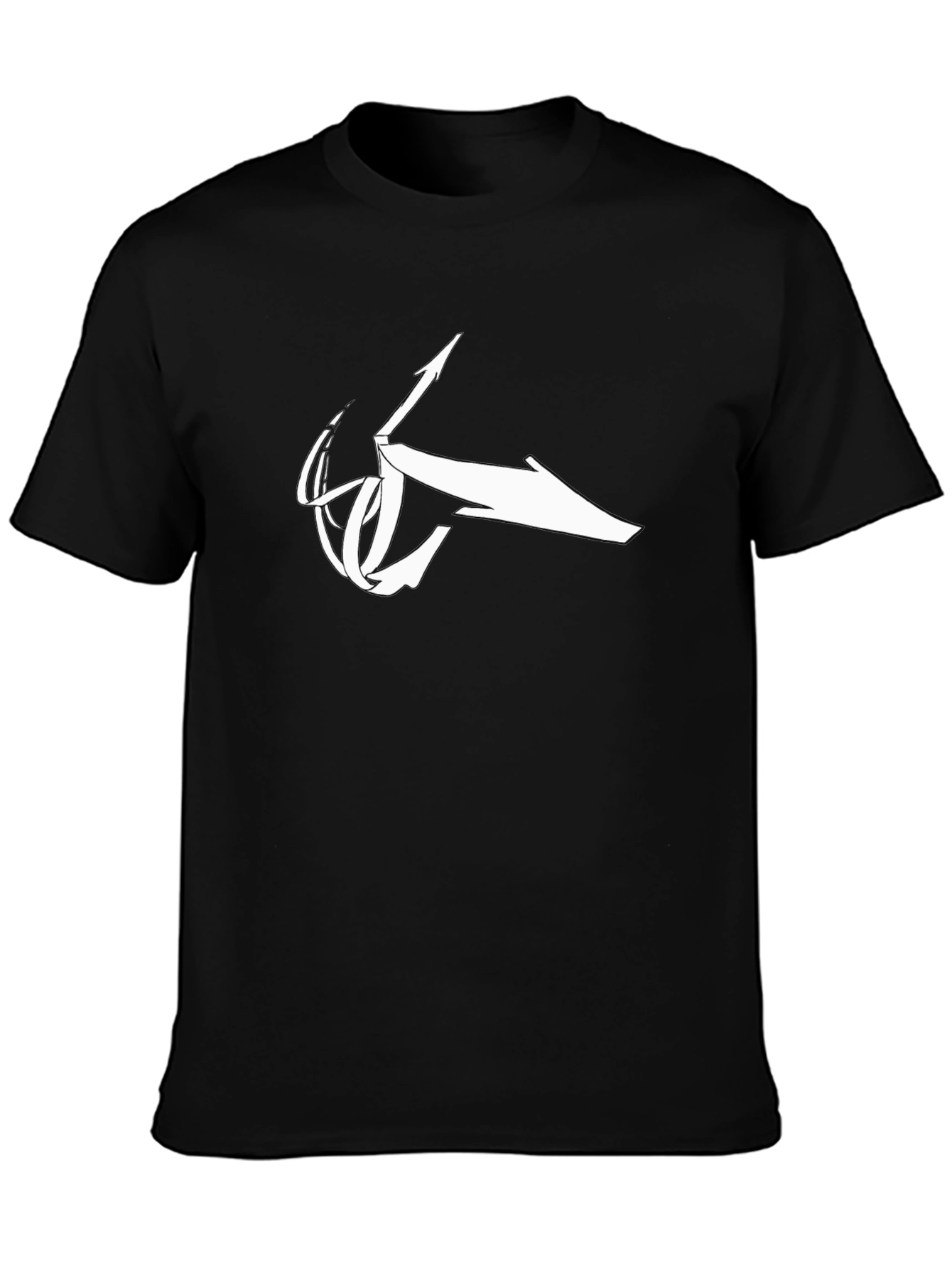 Black T-Shirt with Abstract White Logo