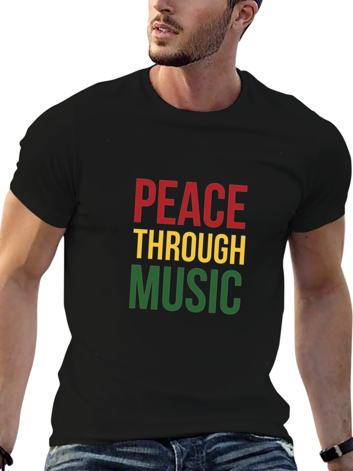 Peace Through Music Graphic T-Shirt