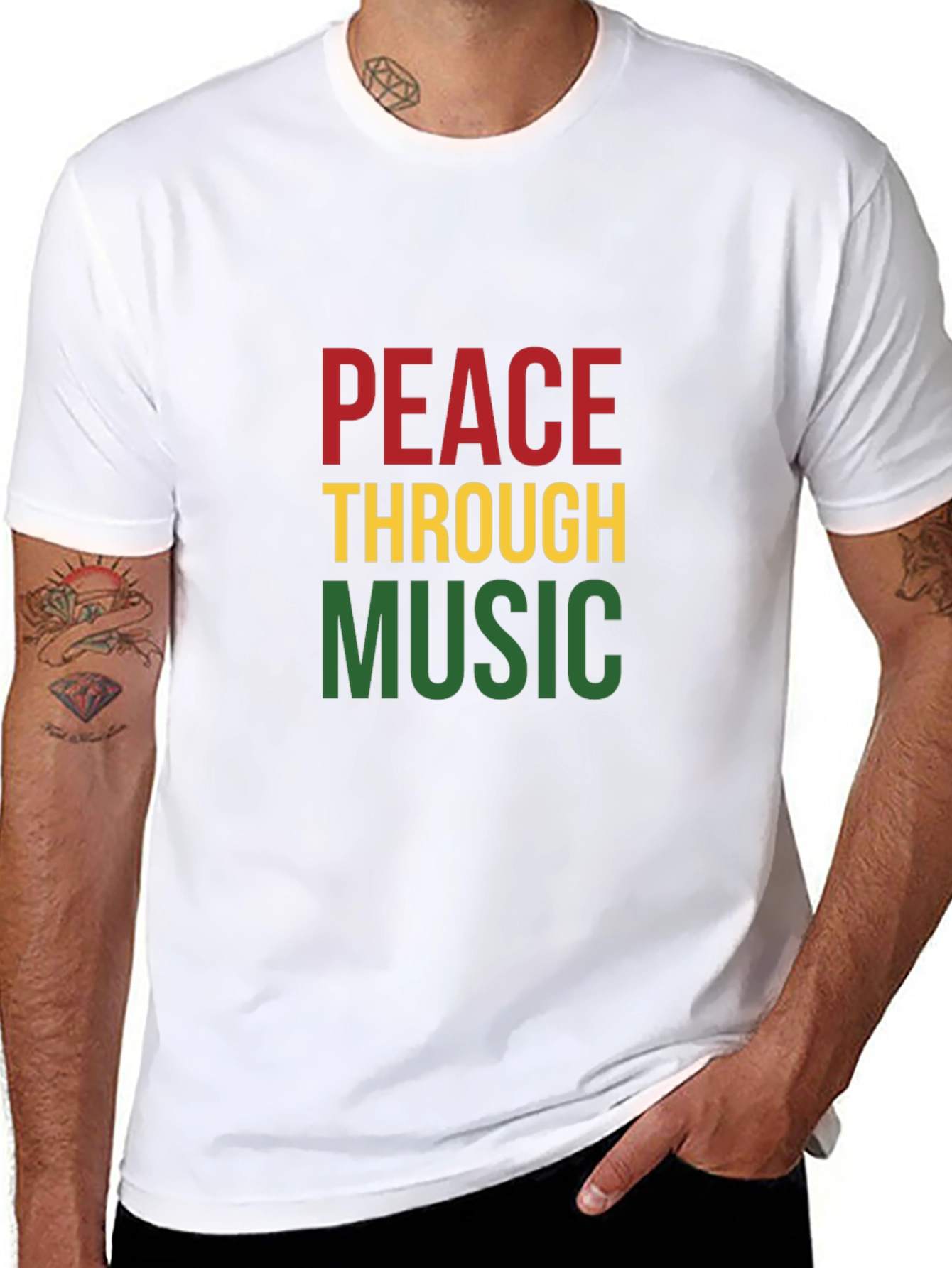 Peace Through Music Graphic T-Shirt