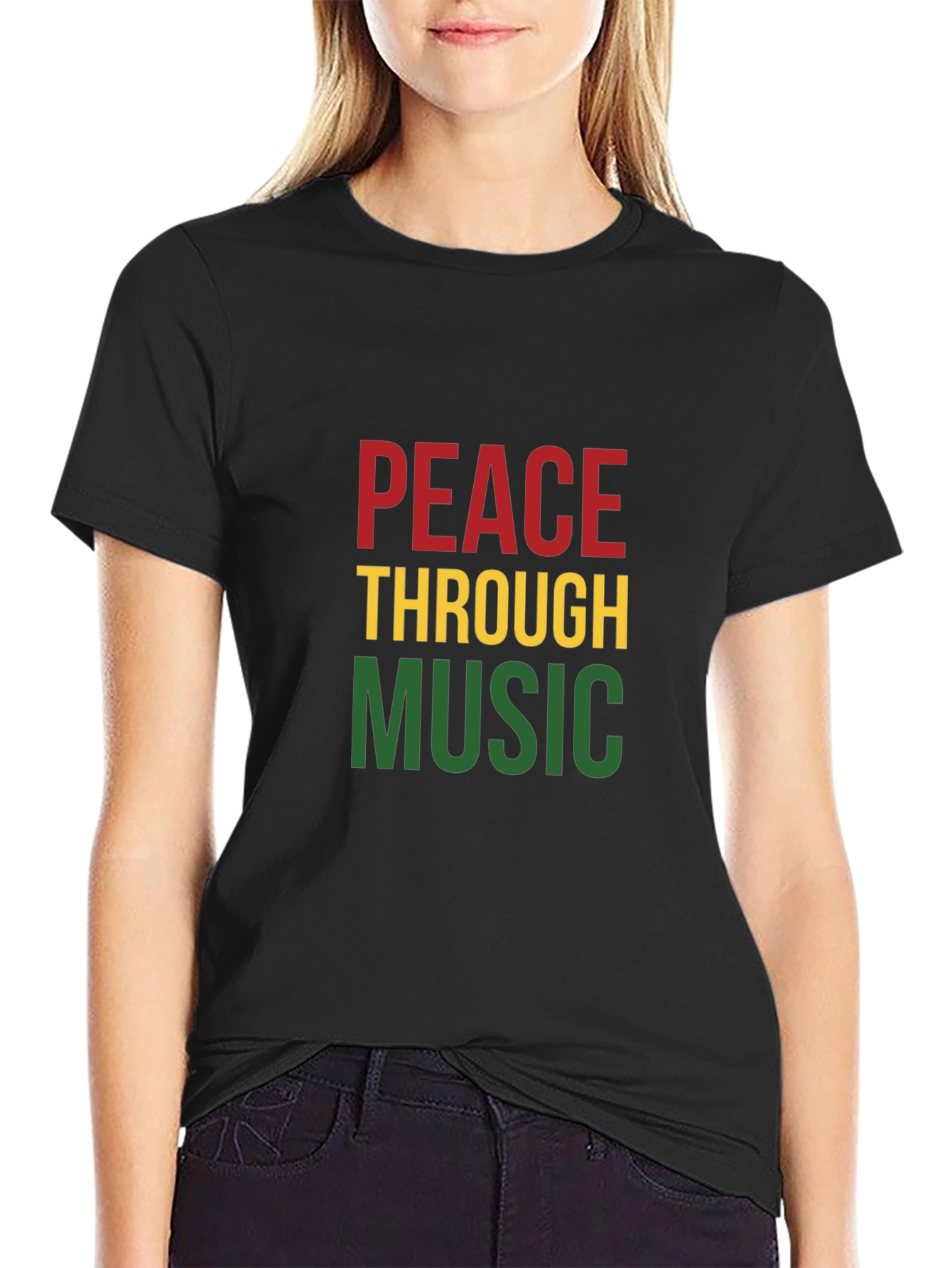 Peace Through Music Graphic T-Shirt