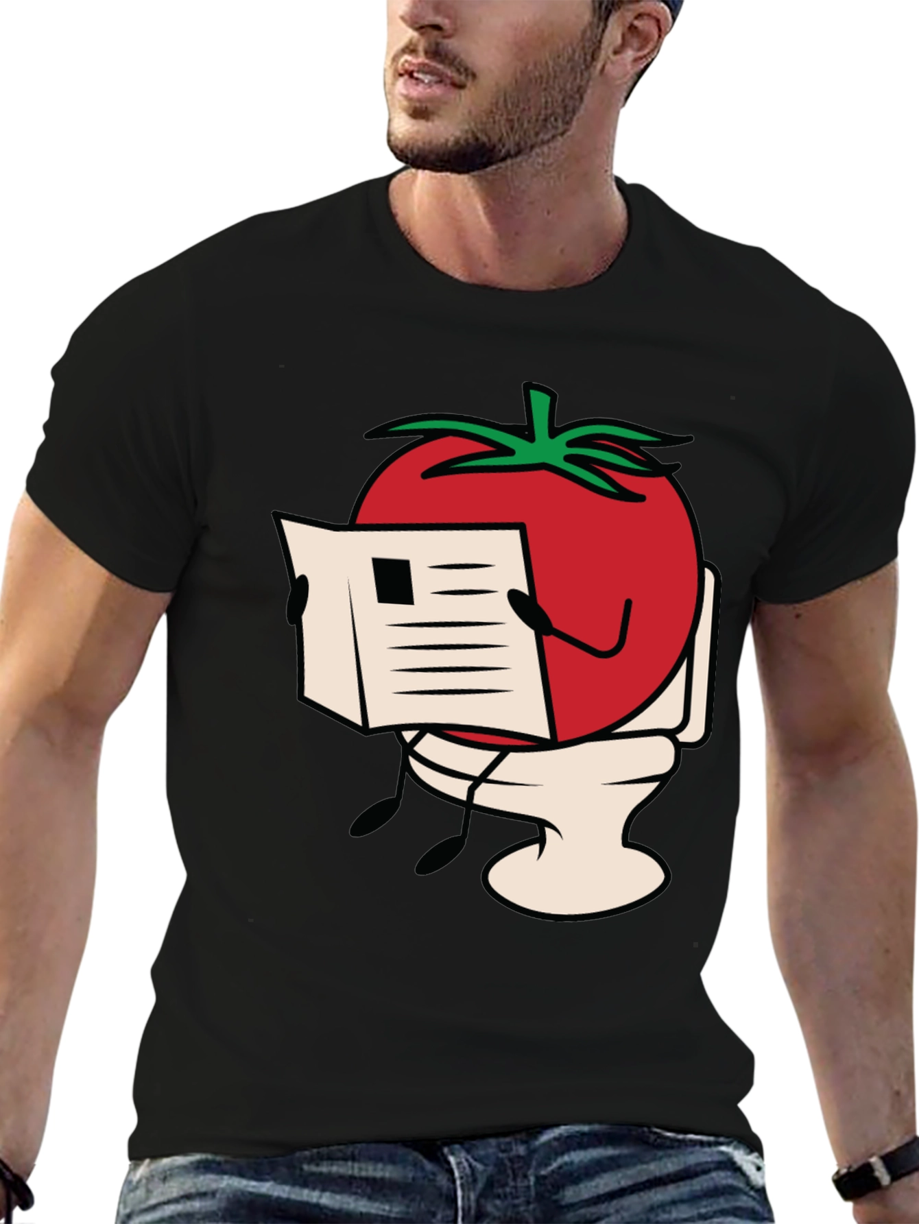 Tomato on Toilet Funny Graphic T-Shirt